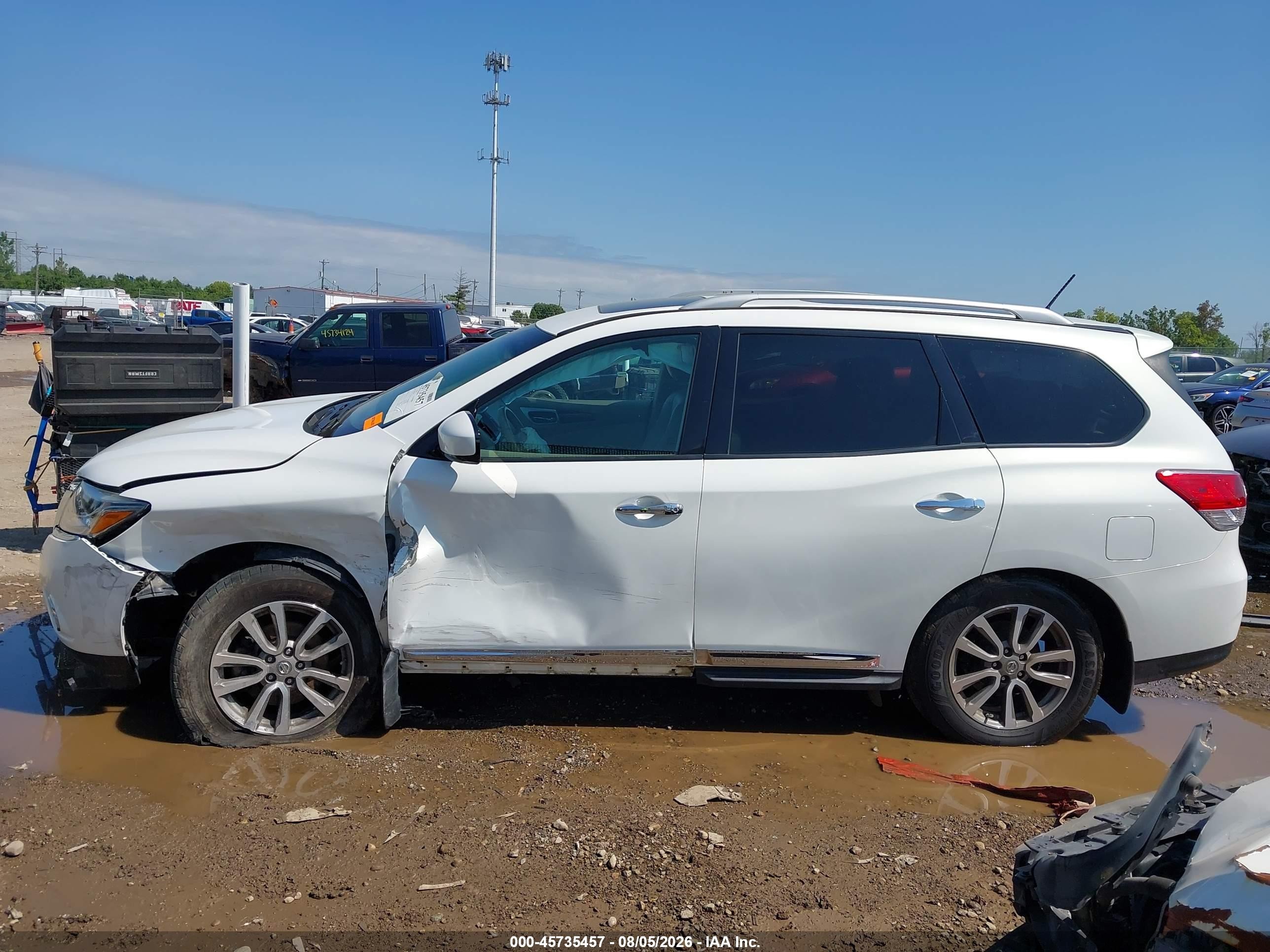2014 Nissan Pathfinder Sl White vin: 5N1AR2MM8EC687829