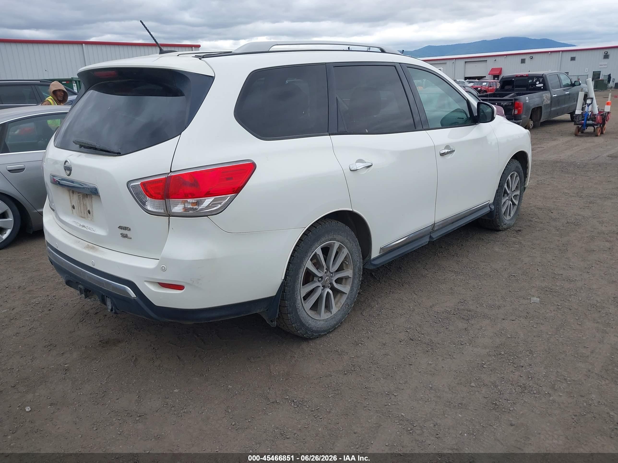 2014 Nissan Pathfinder Sl White vin: 5N1AR2MM8EC695381