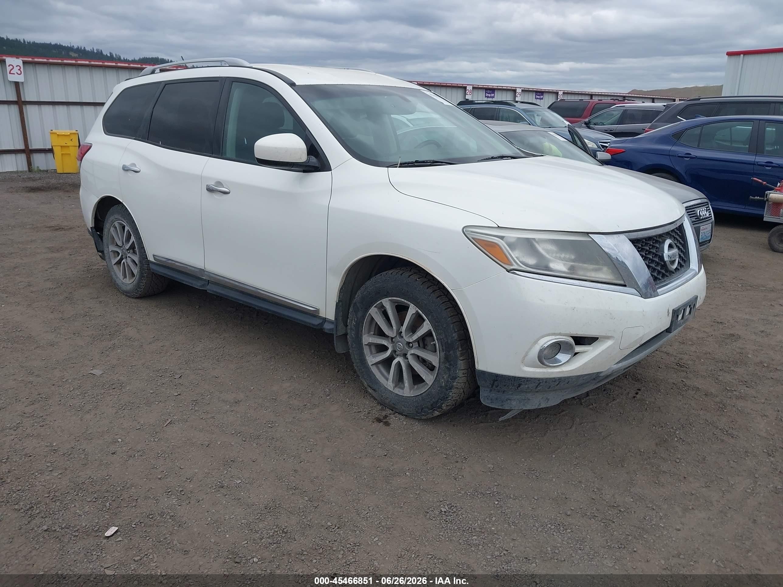 2014 Nissan Pathfinder Sl White vin: 5N1AR2MM8EC695381