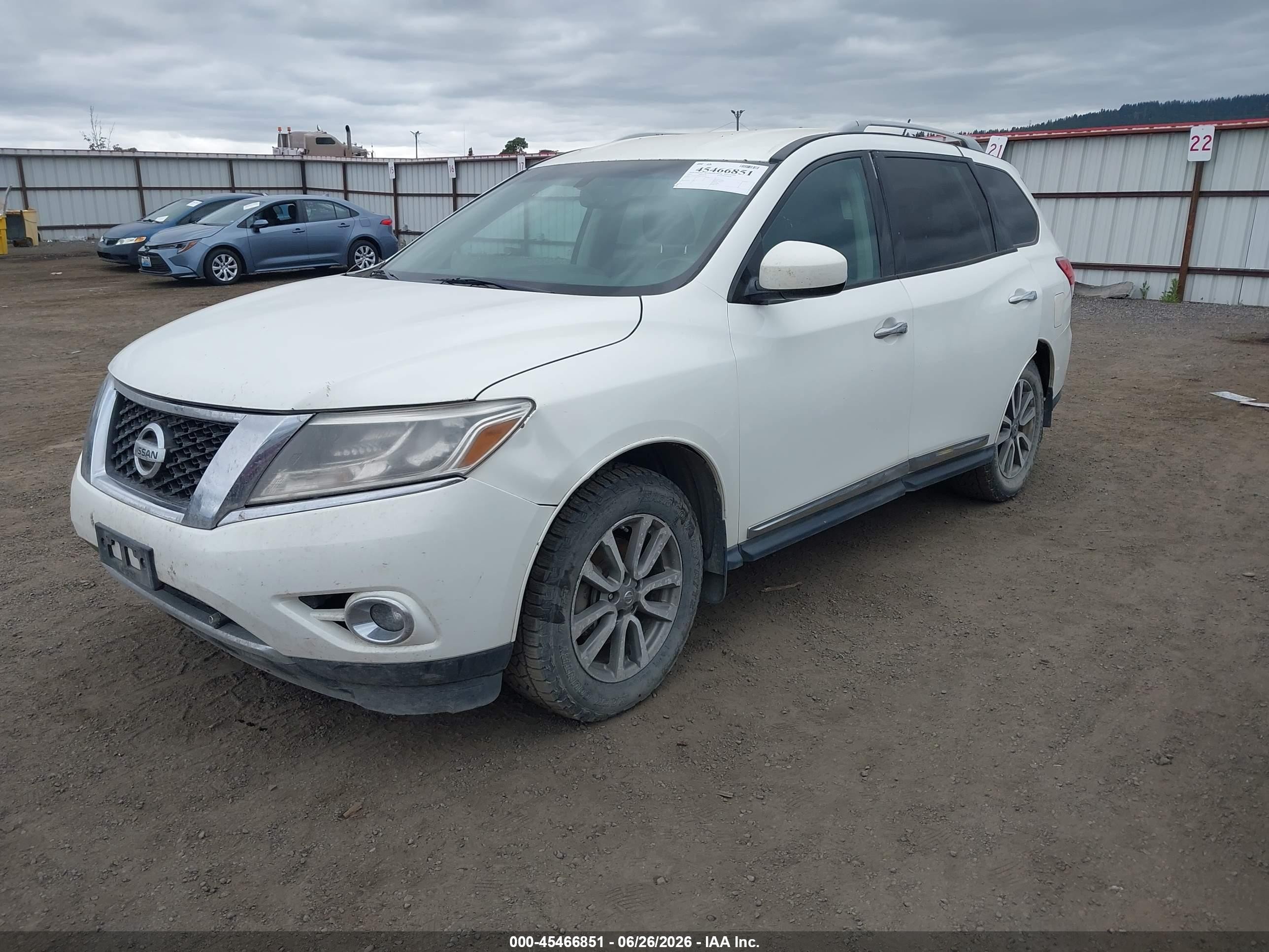 2014 Nissan Pathfinder Sl White vin: 5N1AR2MM8EC695381