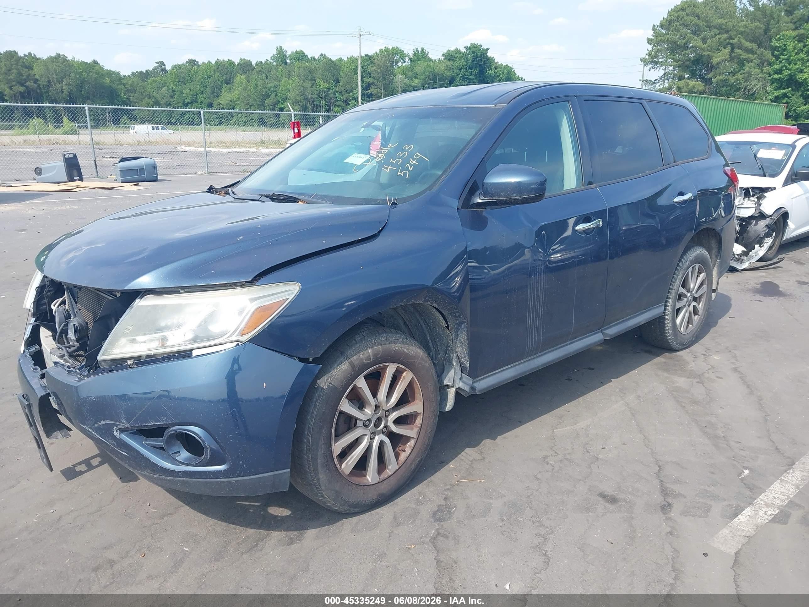 2014 Nissan Pathfinder S Blue vin: 5N1AR2MM8EC695963