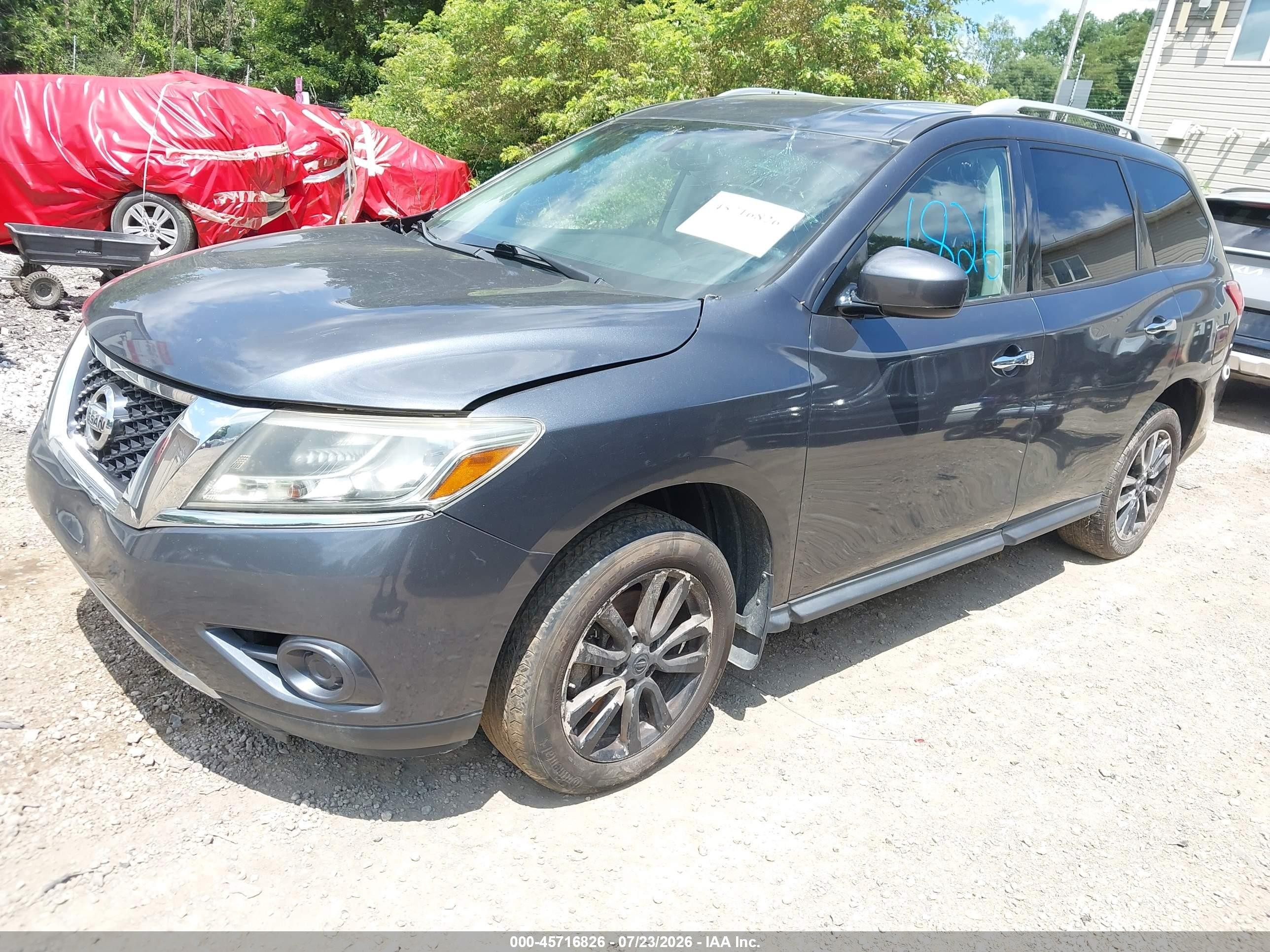 2014 Nissan Pathfinder Sv Gray vin: 5N1AR2MM8EC699673