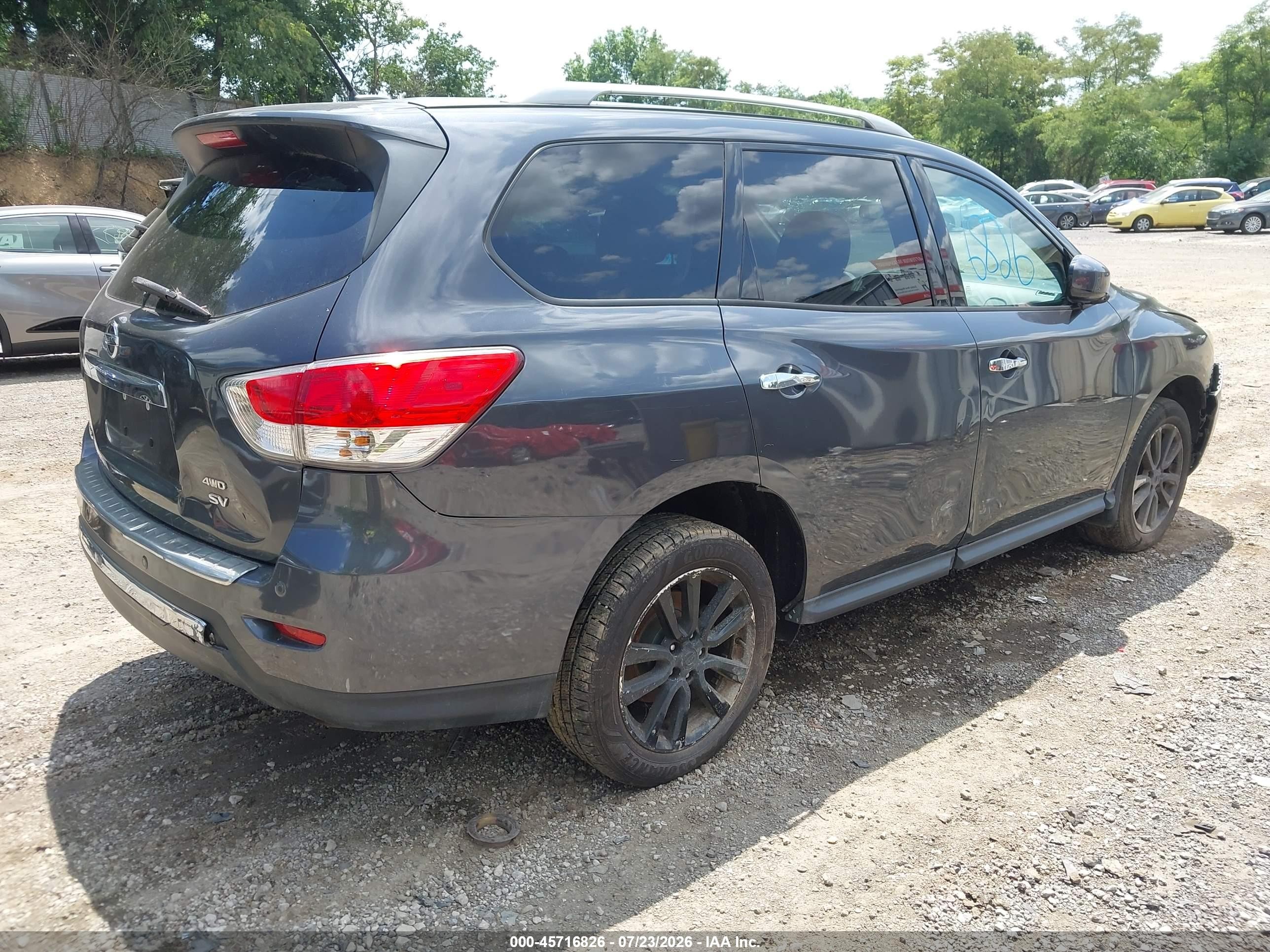 2014 Nissan Pathfinder Sv Gray vin: 5N1AR2MM8EC699673