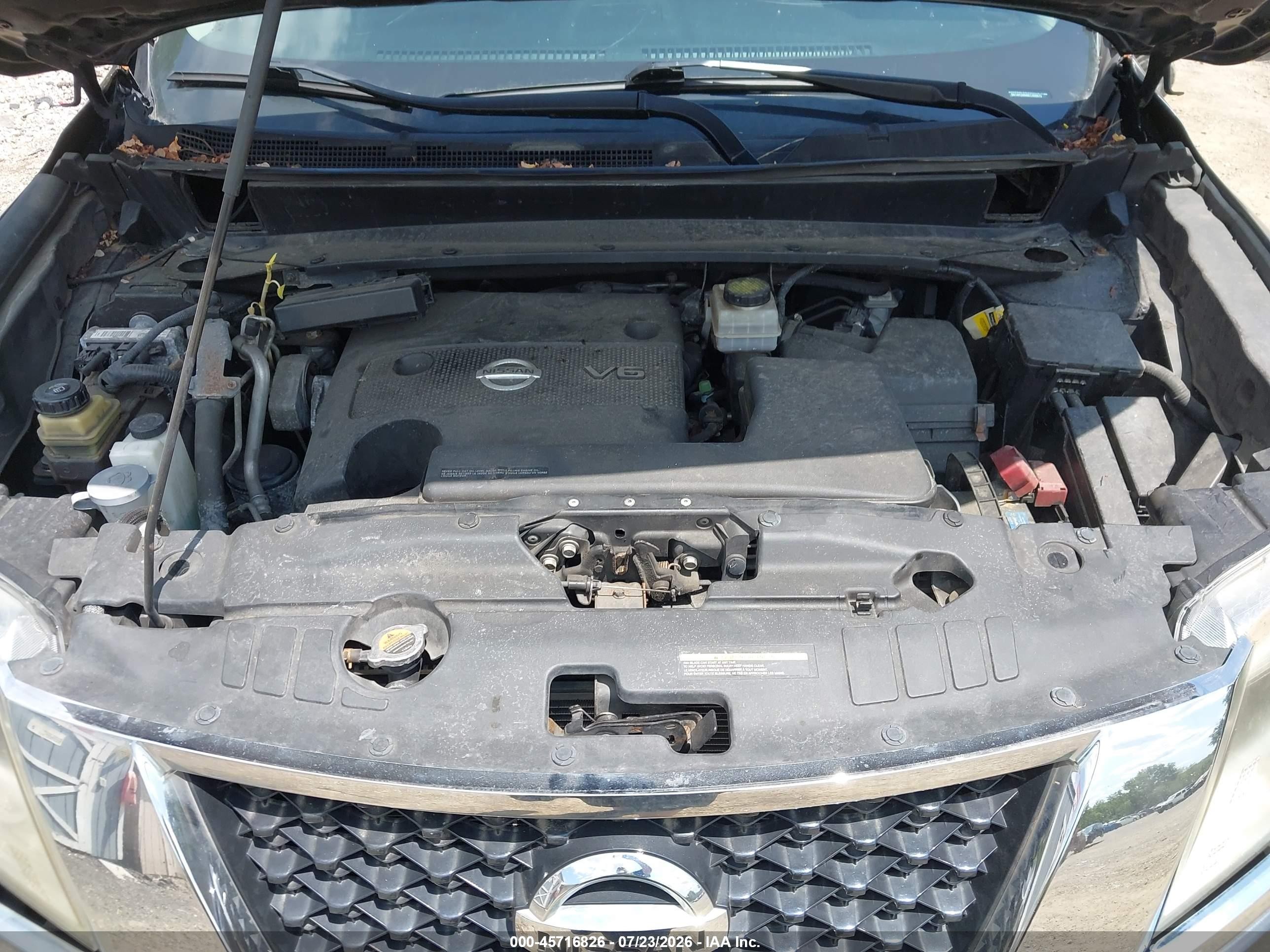 2014 Nissan Pathfinder Sv Gray vin: 5N1AR2MM8EC699673