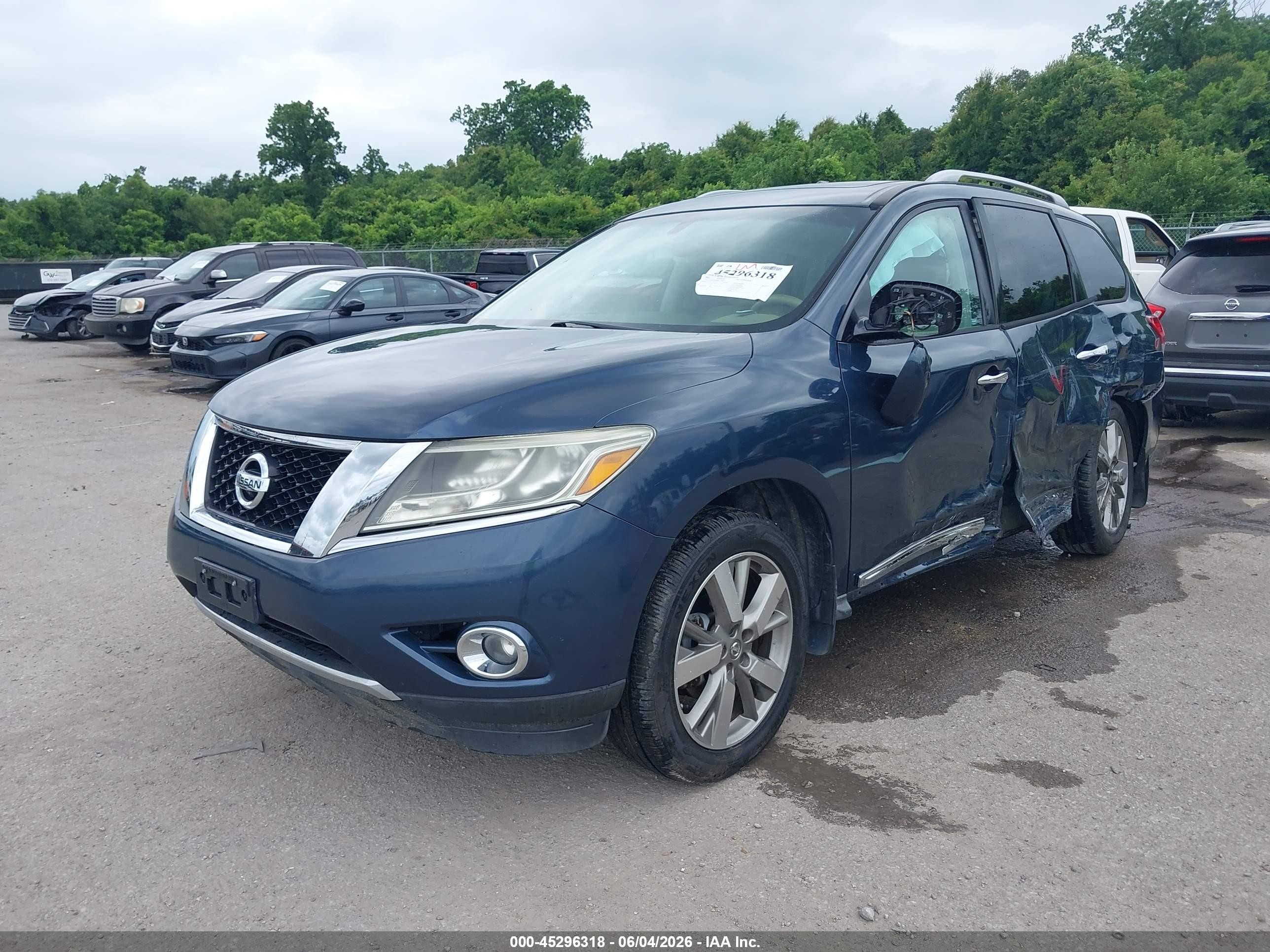 2014 Nissan Pathfinder Platinum Синий vin: 5N1AR2MM8EC700871
