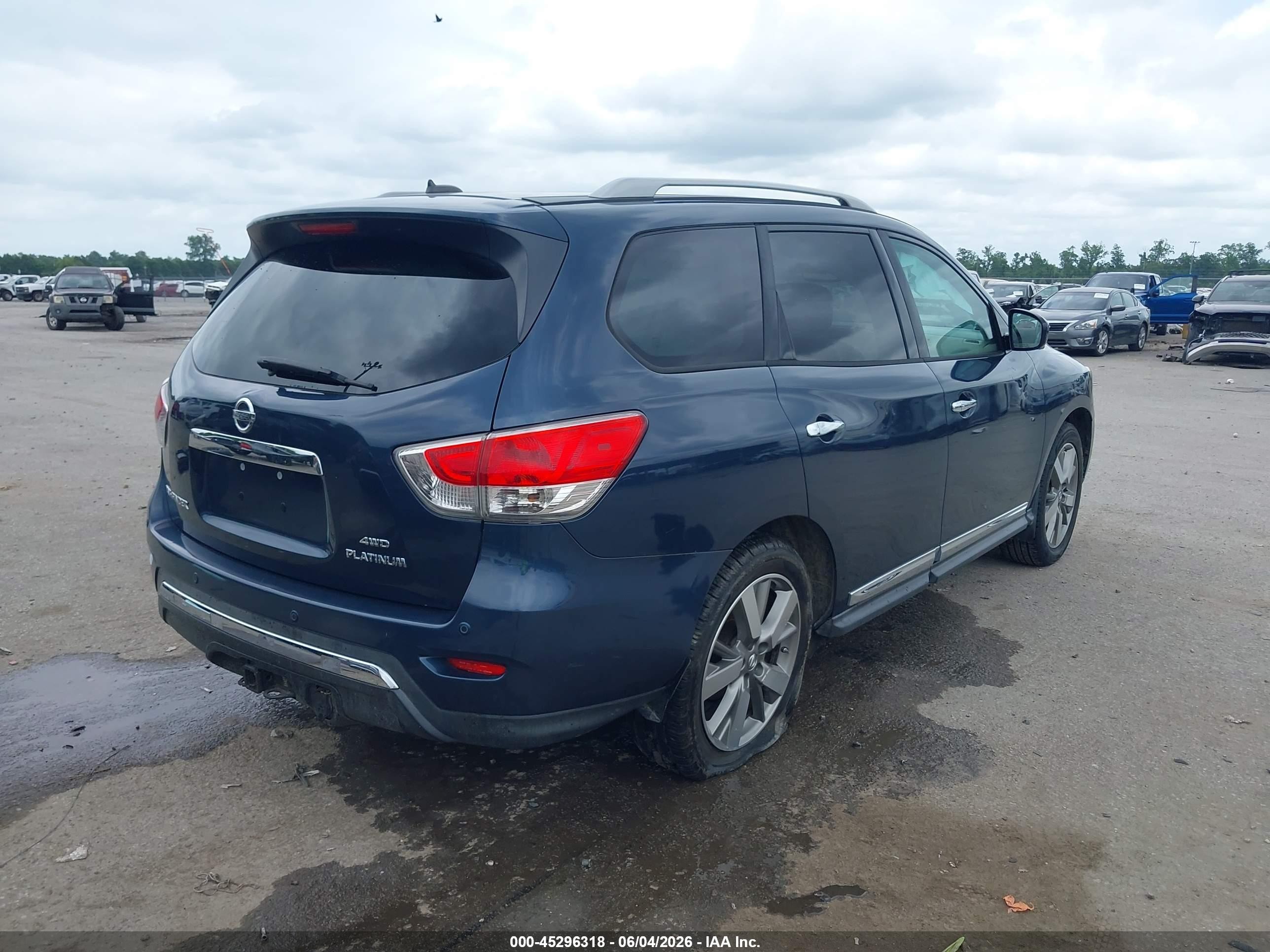 2014 Nissan Pathfinder Platinum Синий vin: 5N1AR2MM8EC700871