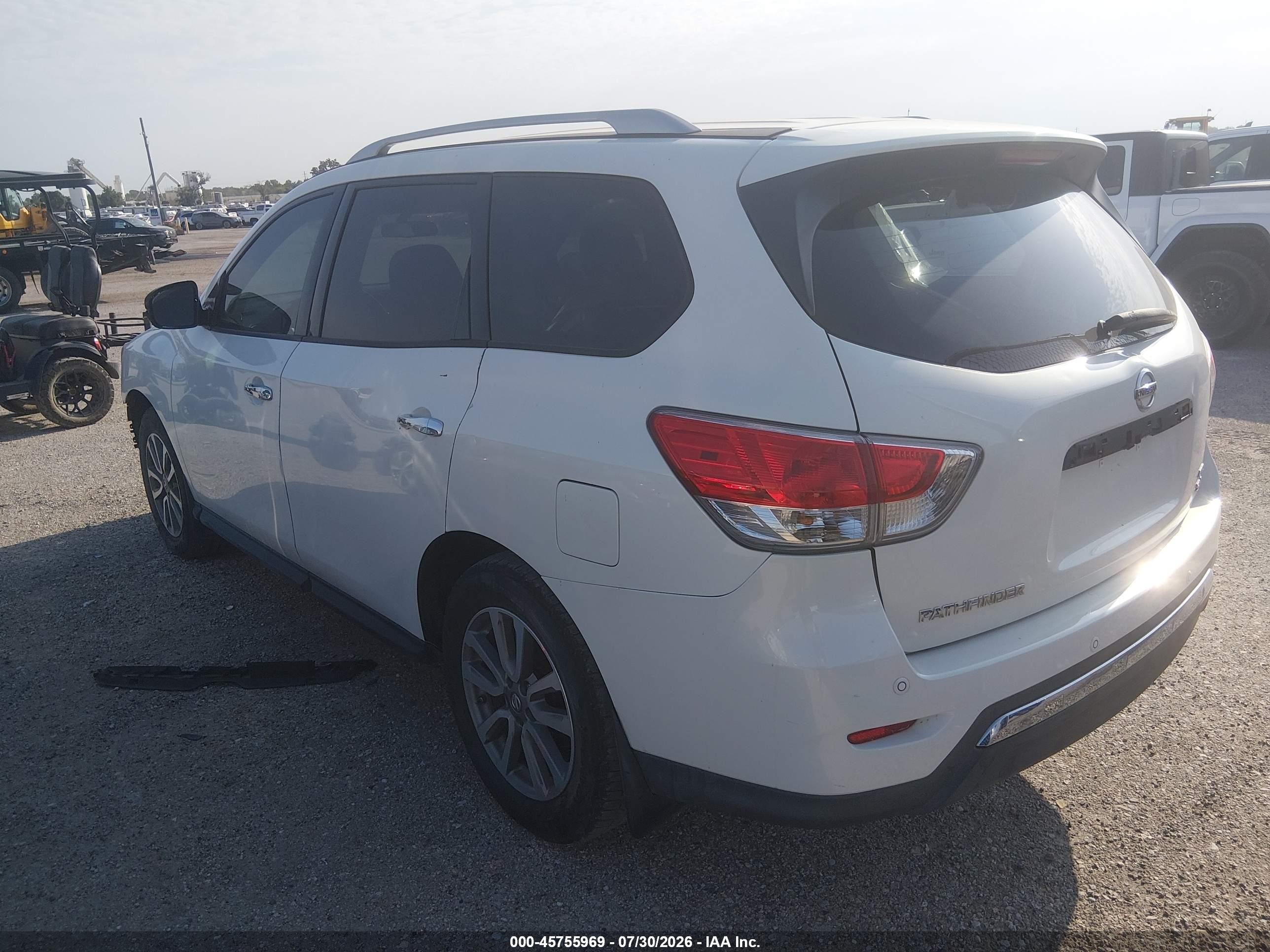 2014 Nissan Pathfinder Sv White vin: 5N1AR2MM8EC729447