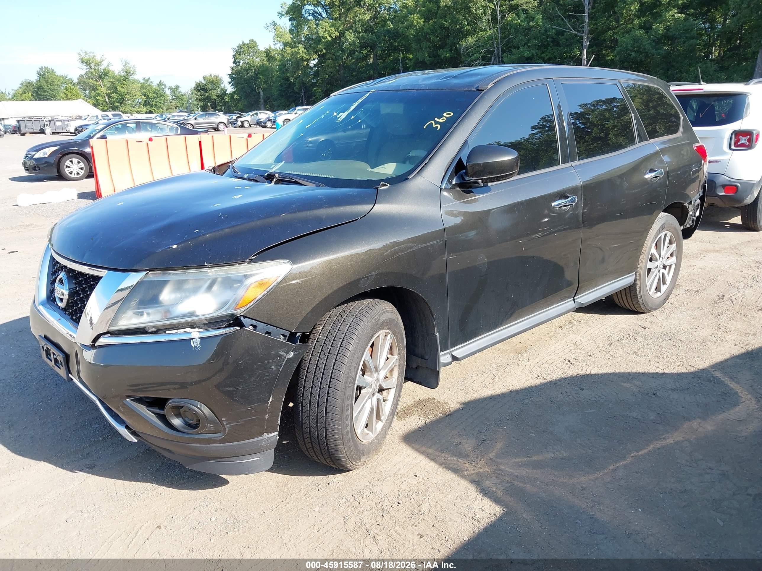 2015 Nissan Pathfinder S Black vin: 5N1AR2MM8FC601503