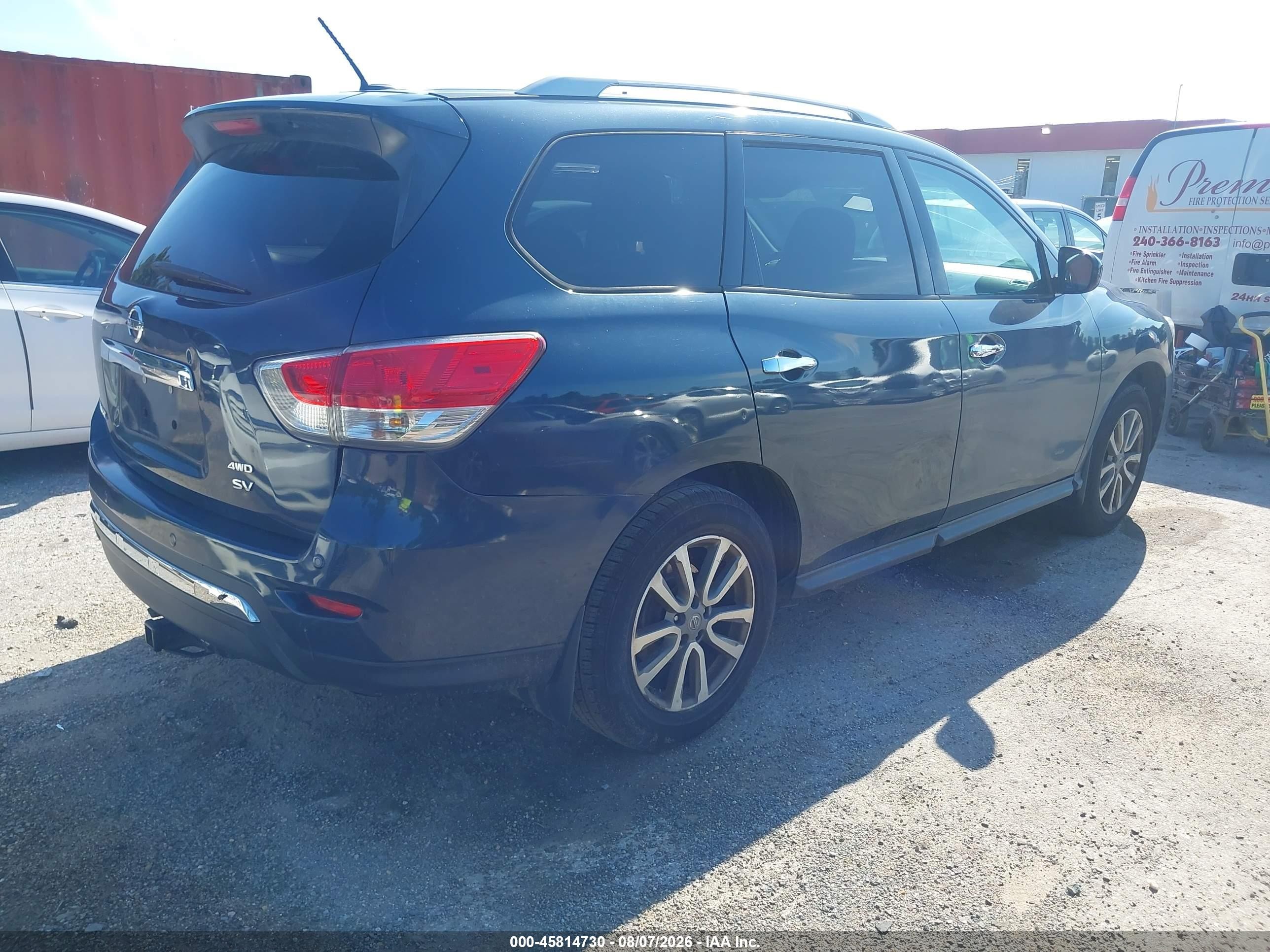 2015 Nissan Pathfinder Sv Blue vin: 5N1AR2MM8FC675455