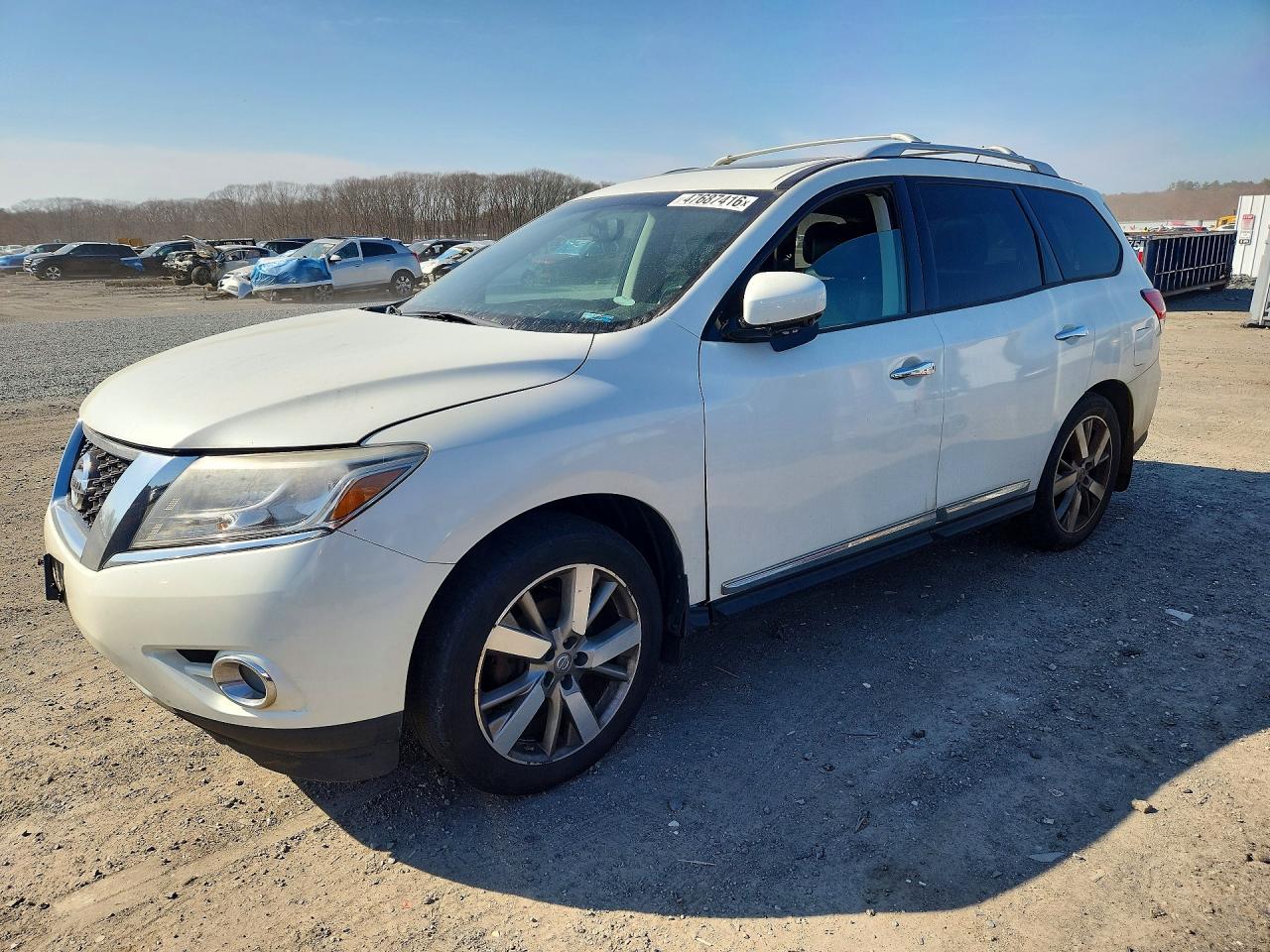 2015 Nissan Pathfinder S White vin: 5N1AR2MM8FC680848