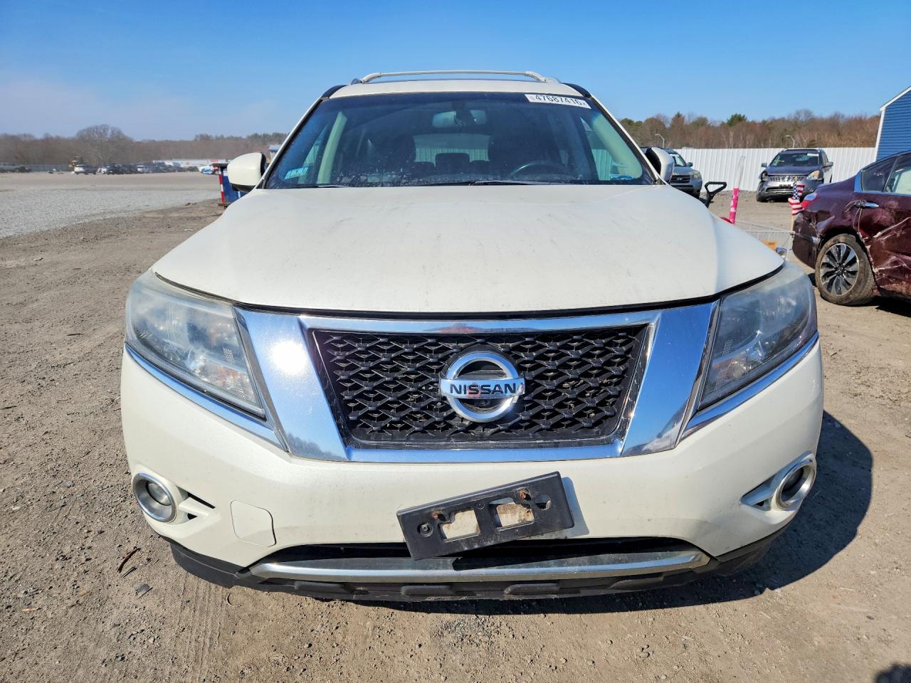 2015 Nissan Pathfinder S White vin: 5N1AR2MM8FC680848