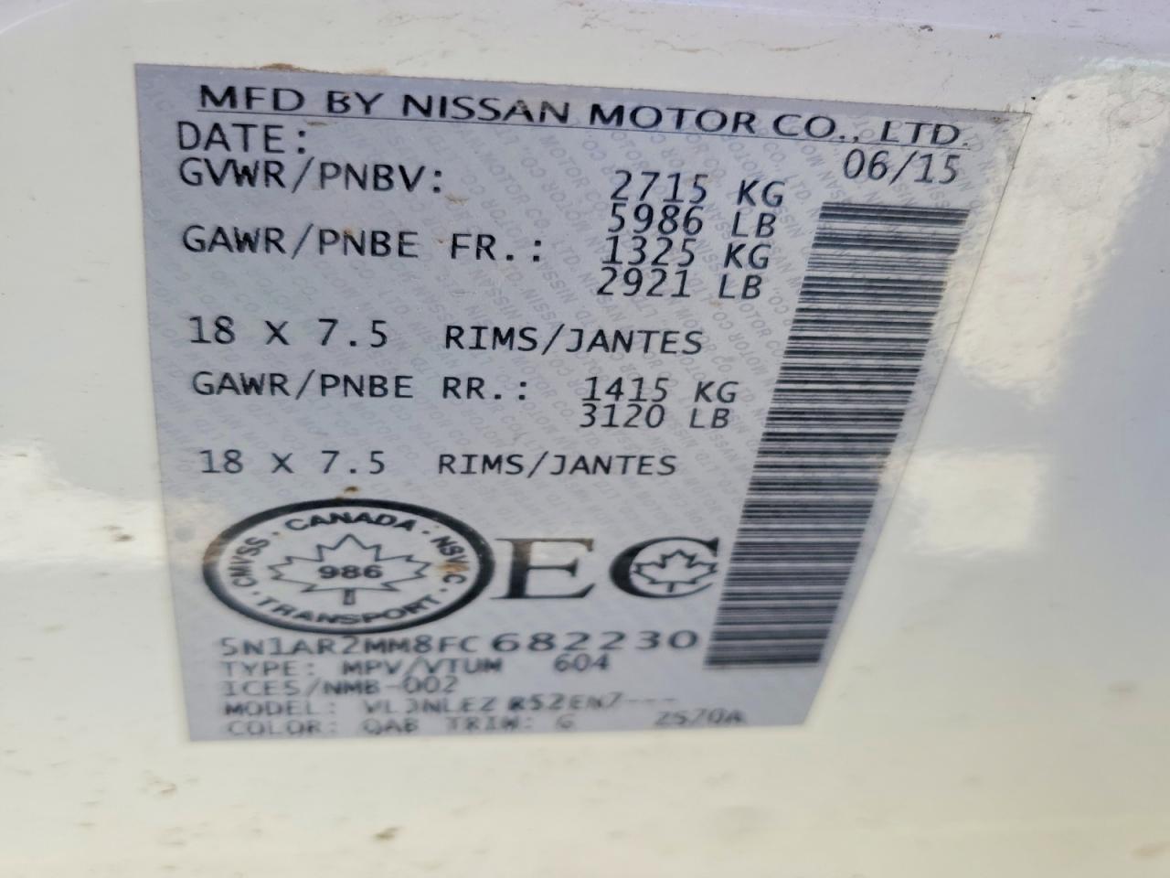 2015 Nissan Pathfinder S White vin: 5N1AR2MM8FC682230