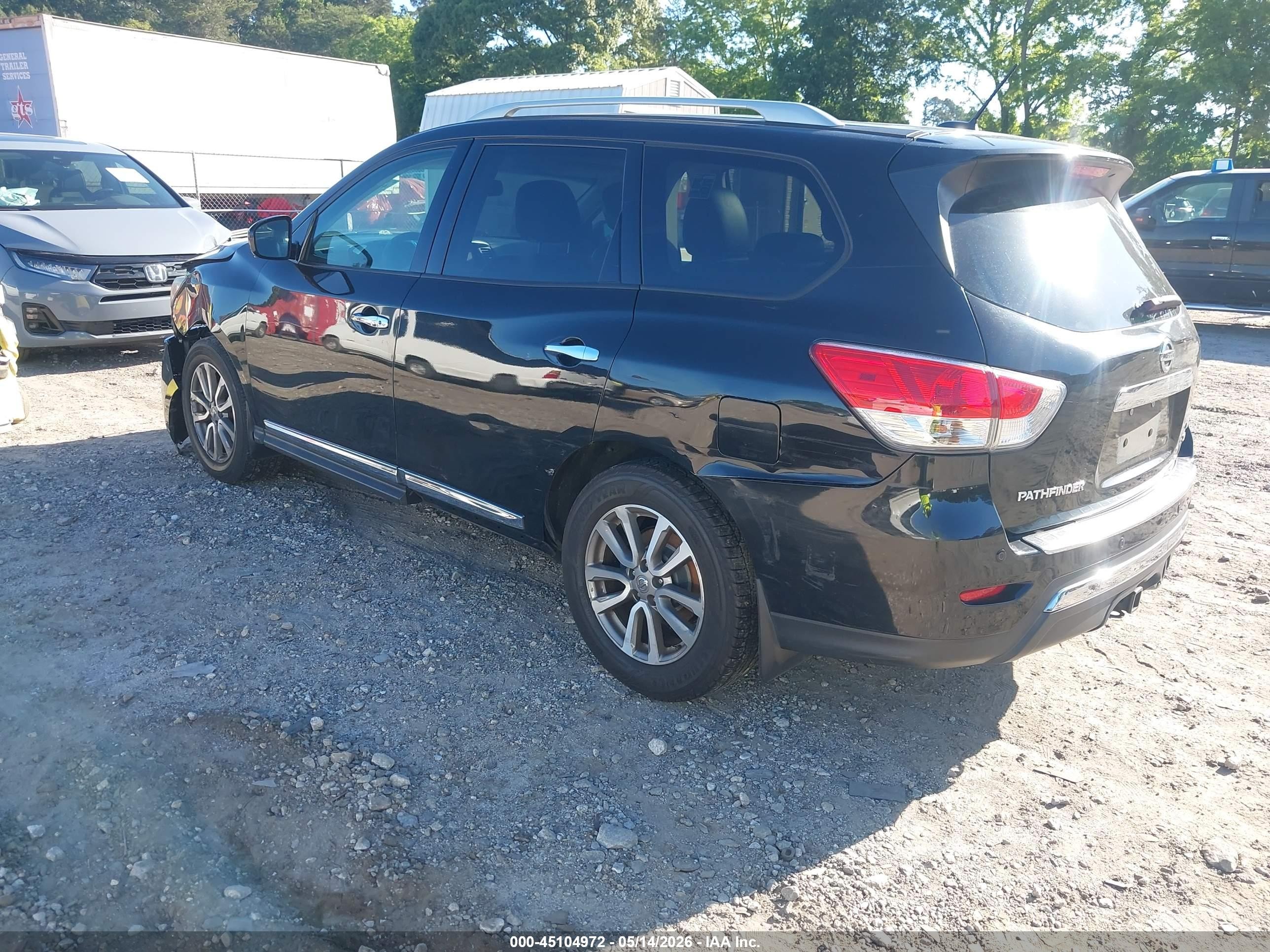 2015 Nissan Pathfinder Sl Black vin: 5N1AR2MM8FC706400