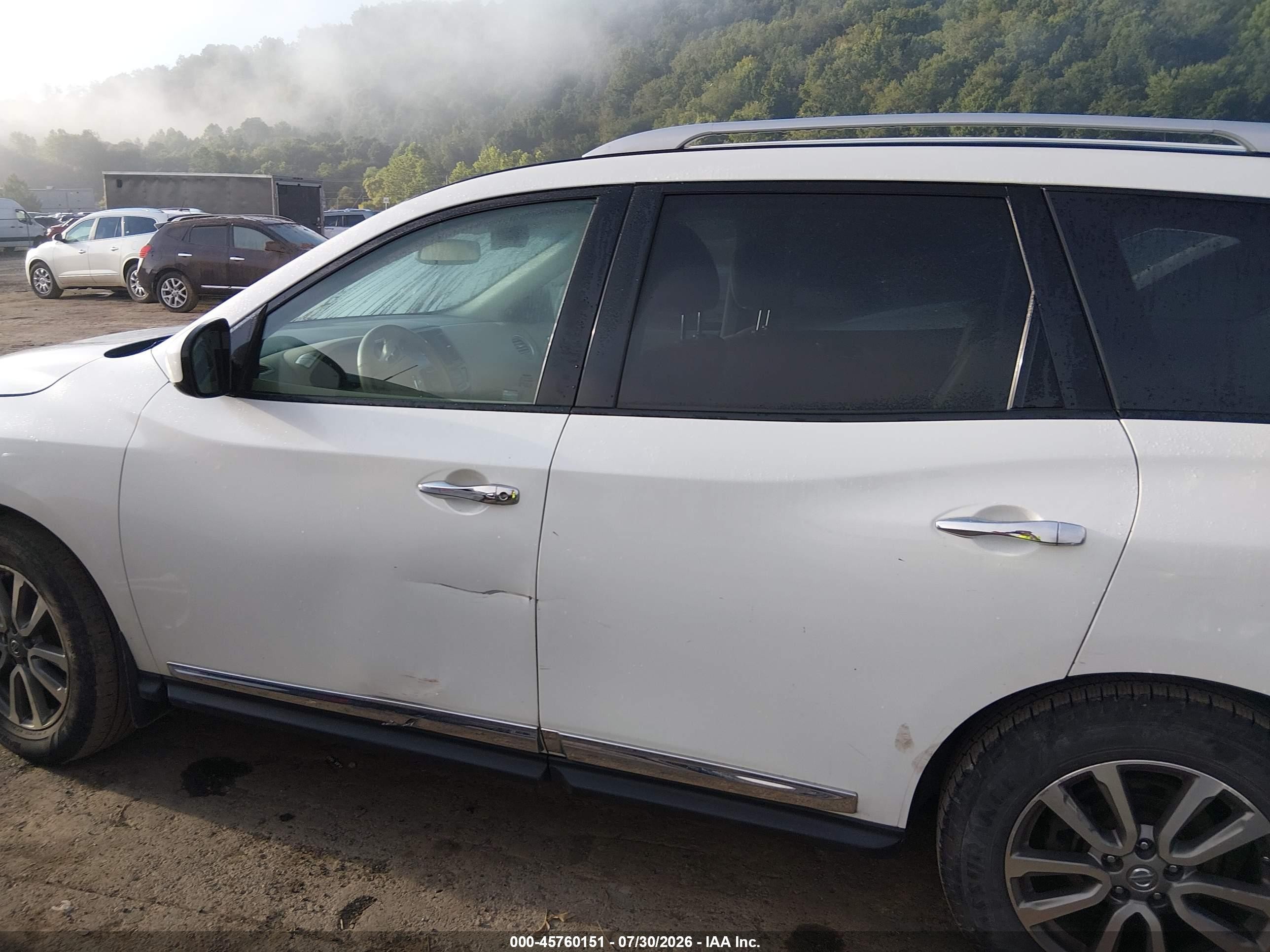 2015 Nissan Pathfinder Sl White vin: 5N1AR2MM8FC711290