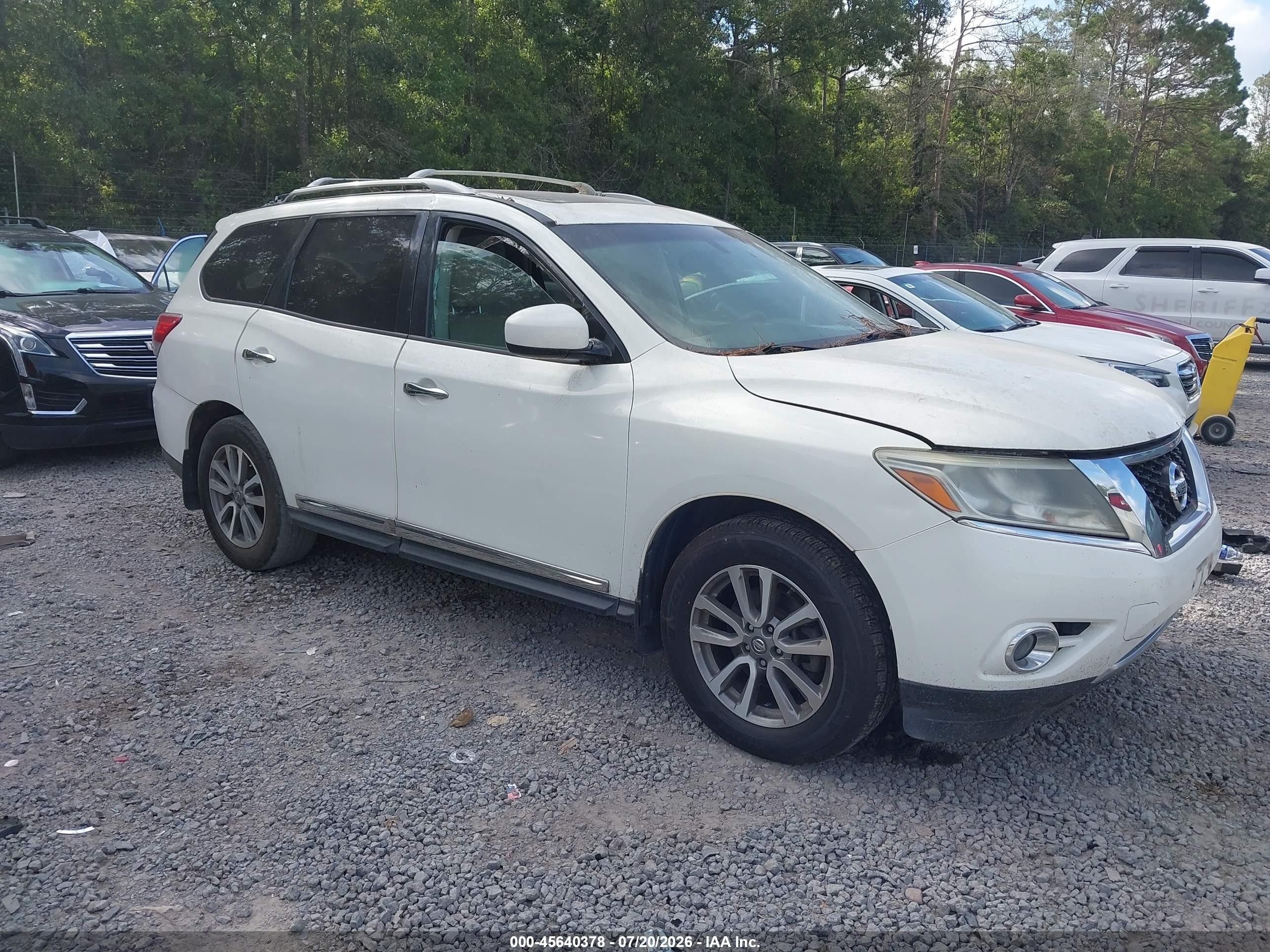 2013 Nissan Pathfinder Sl White vin: 5N1AR2MM9DC613253