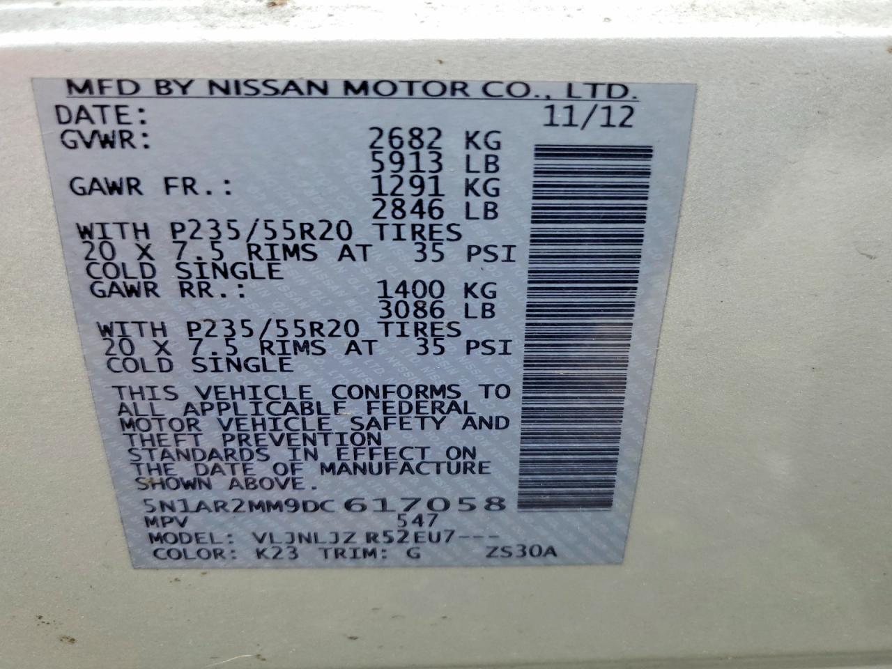 2013 Nissan Pathfinder S Silver vin: 5N1AR2MM9DC617058
