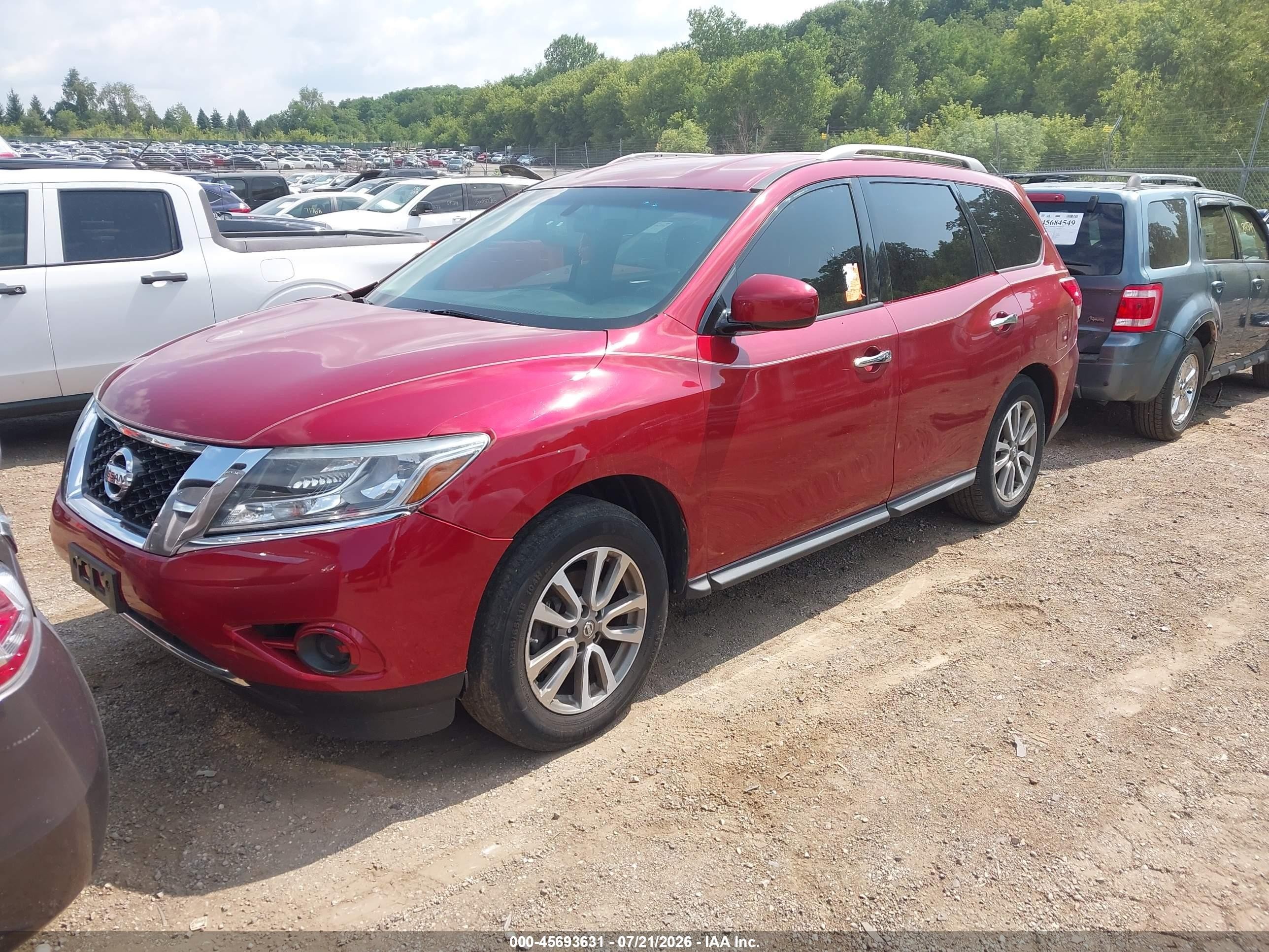 2013 Nissan Pathfinder Sv Red vin: 5N1AR2MM9DC623779
