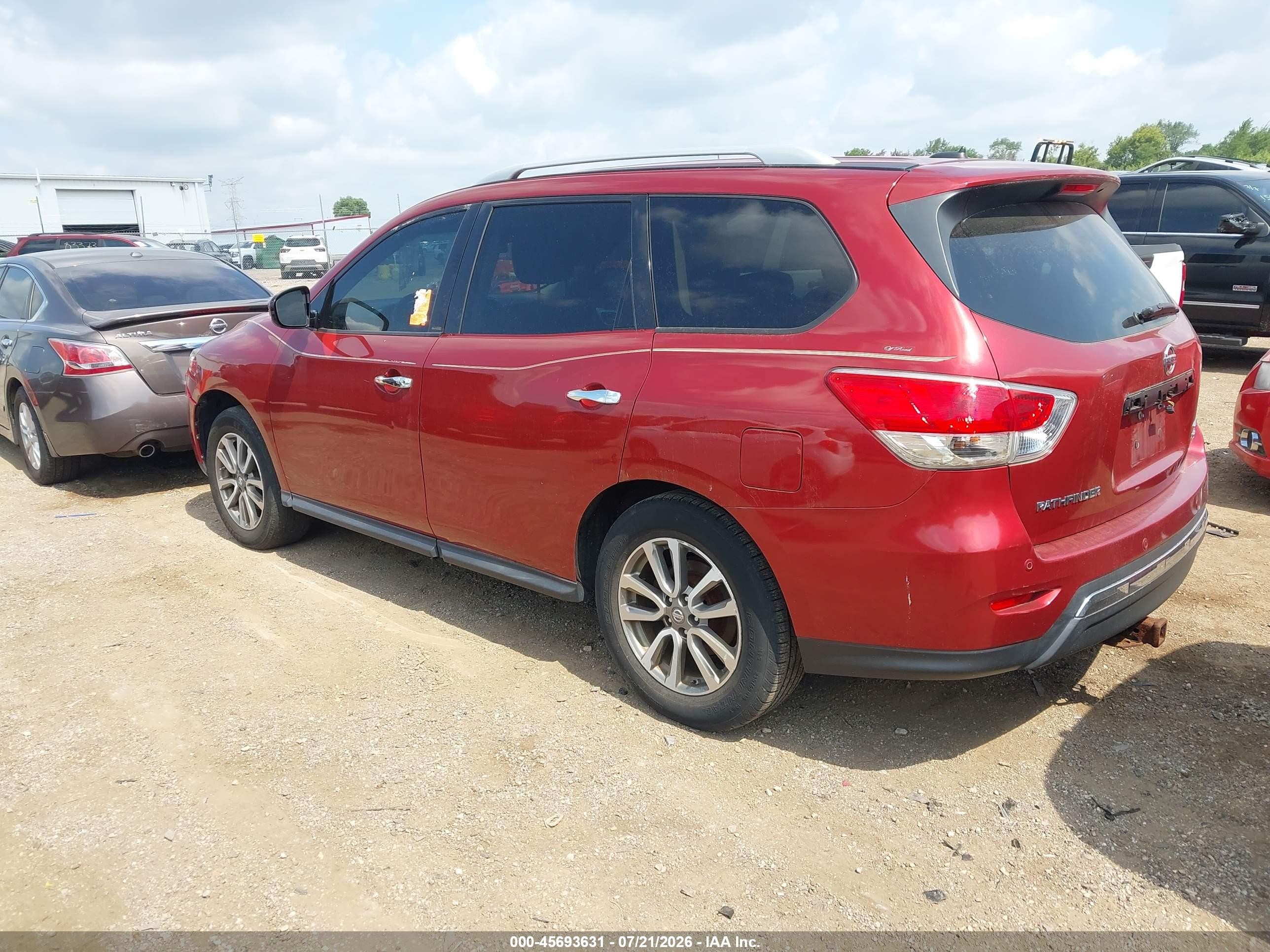 2013 Nissan Pathfinder Sv Red vin: 5N1AR2MM9DC623779