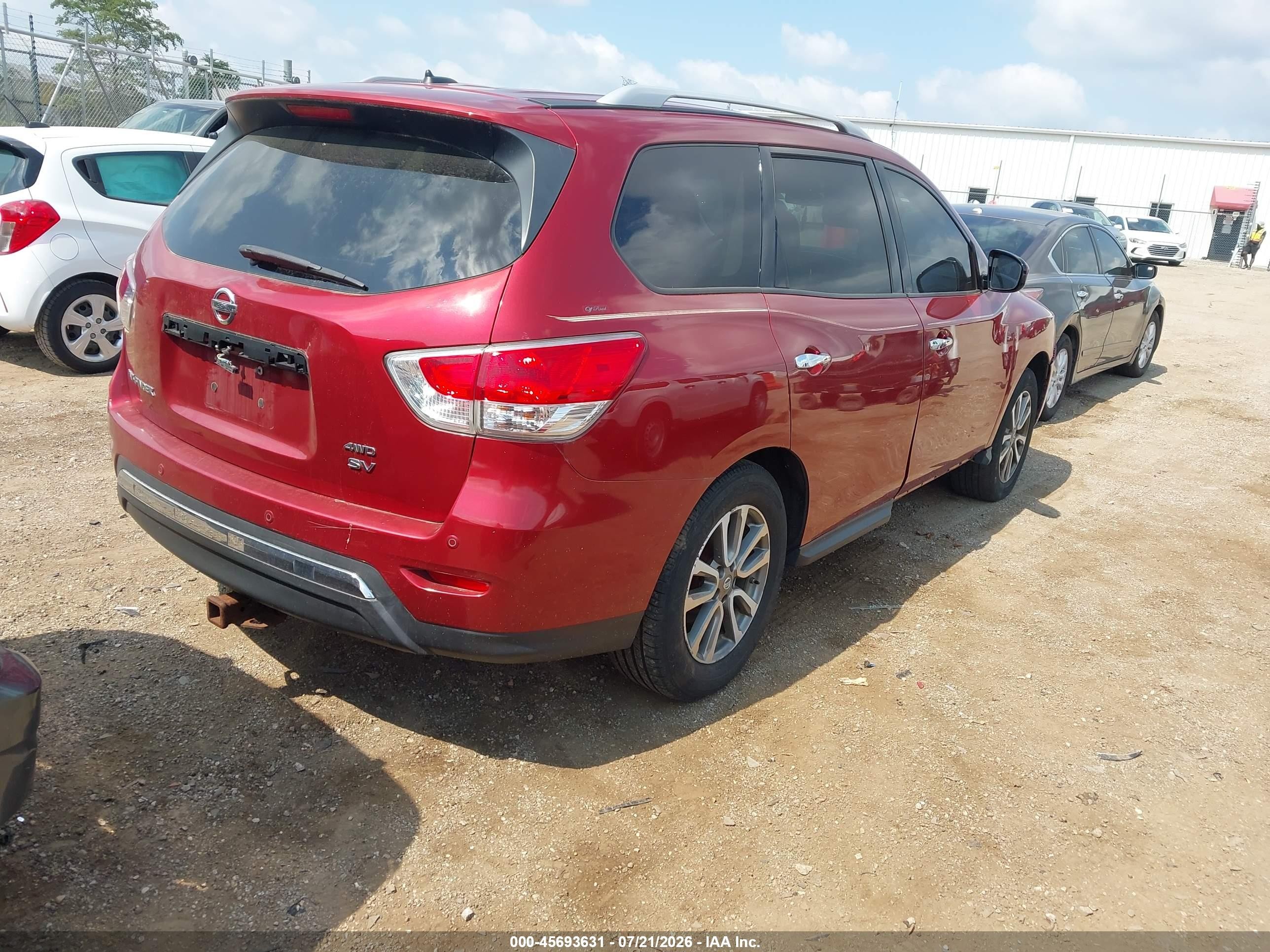 2013 Nissan Pathfinder Sv Red vin: 5N1AR2MM9DC623779