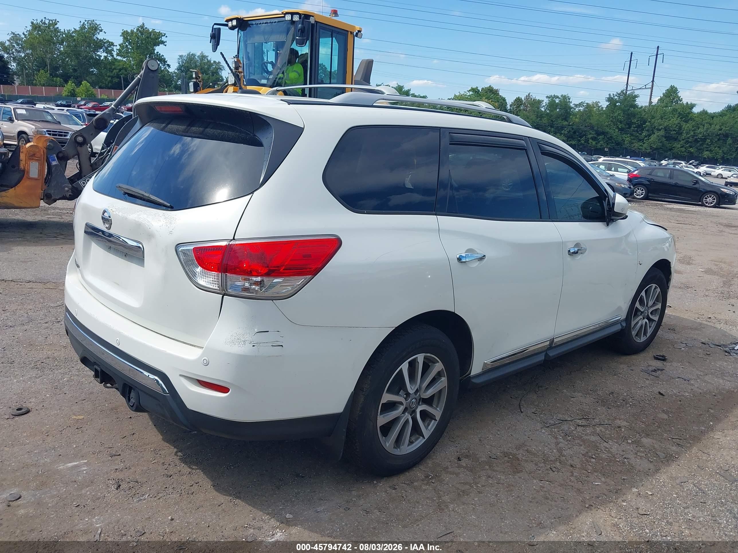 2013 Nissan Pathfinder Sl White vin: 5N1AR2MM9DC625015