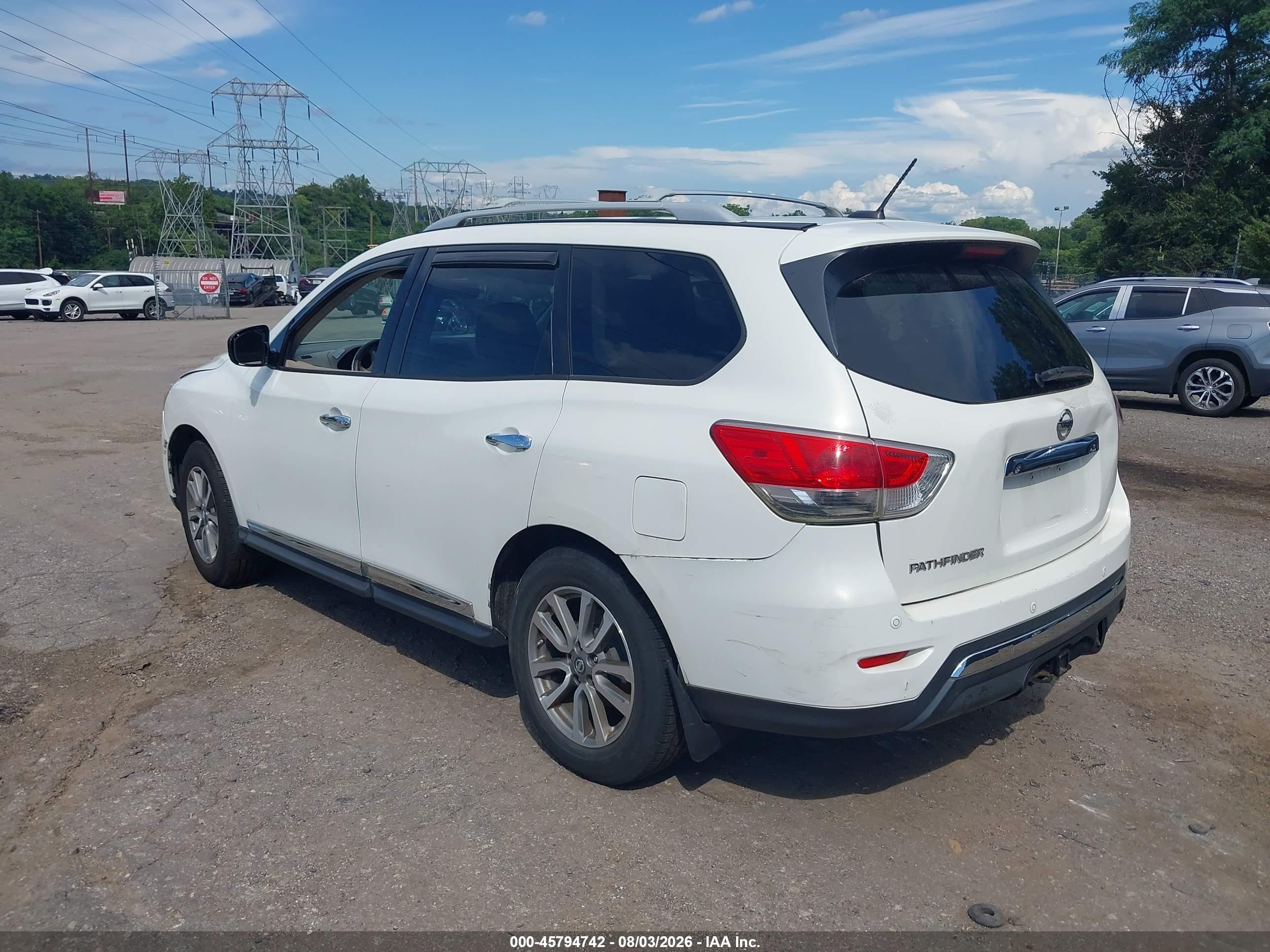 2013 Nissan Pathfinder Sl White vin: 5N1AR2MM9DC625015