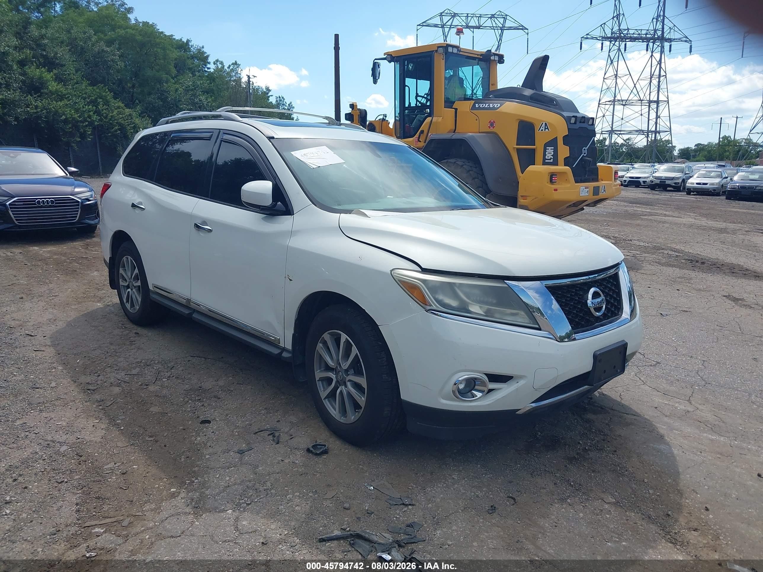 2013 Nissan Pathfinder Sl White vin: 5N1AR2MM9DC625015