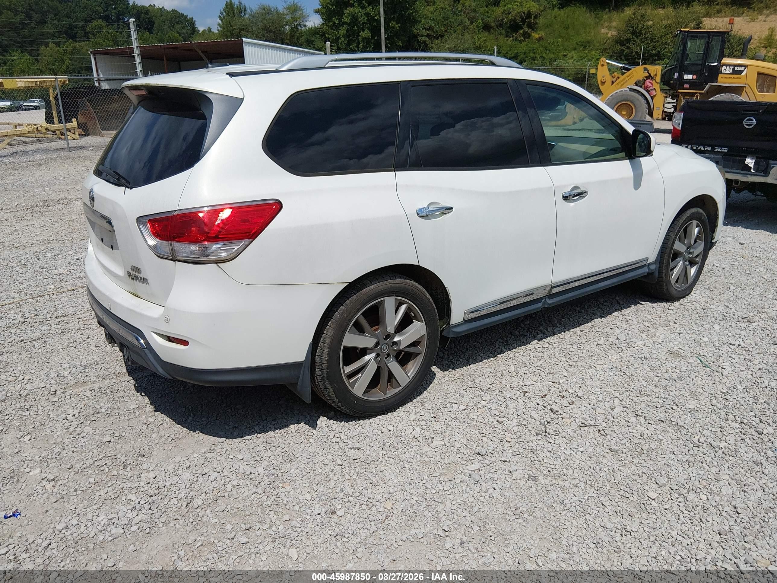 2013 Nissan Pathfinder Platinum White vin: 5N1AR2MM9DC629548