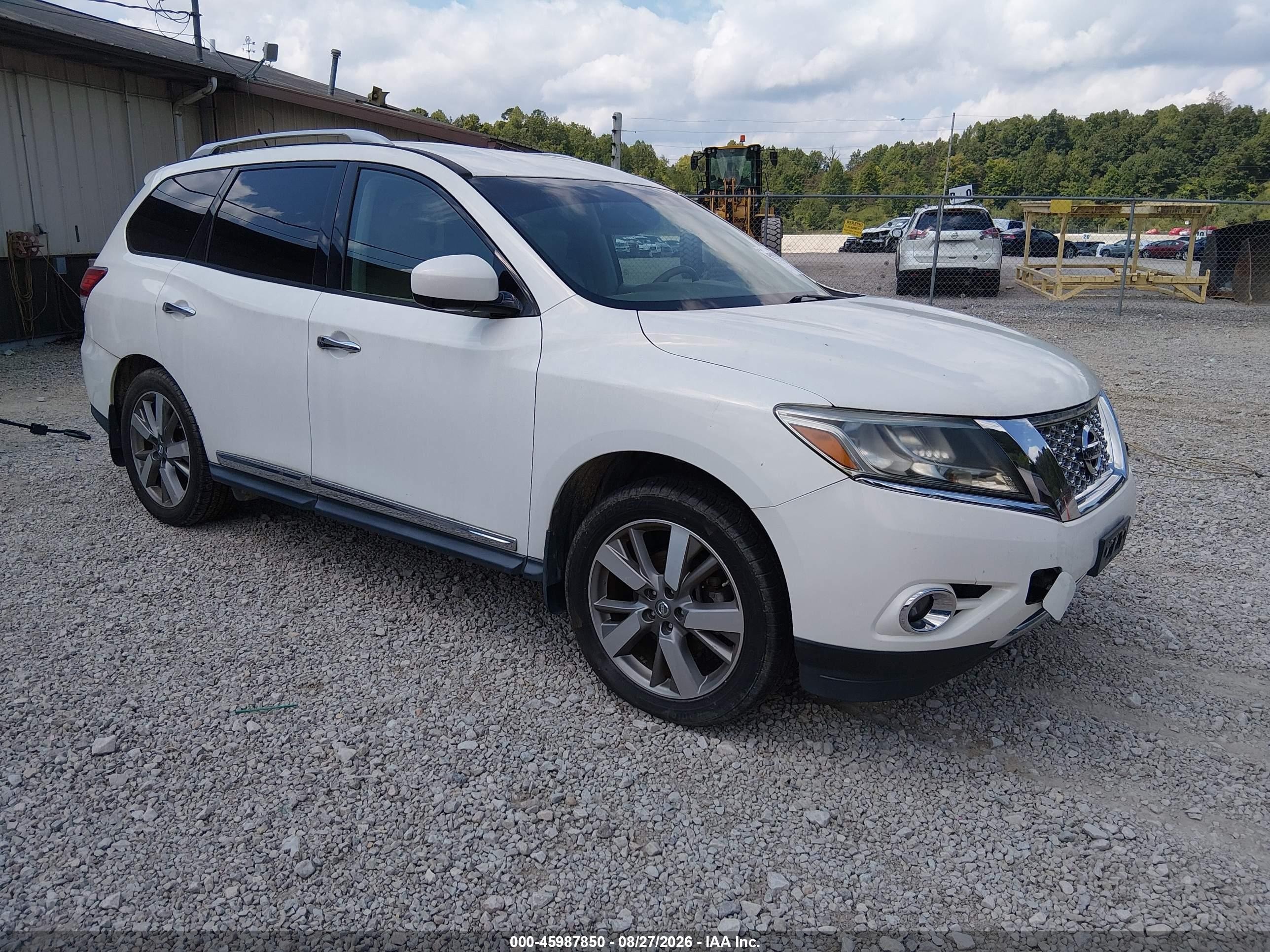 2013 Nissan Pathfinder Platinum White vin: 5N1AR2MM9DC629548