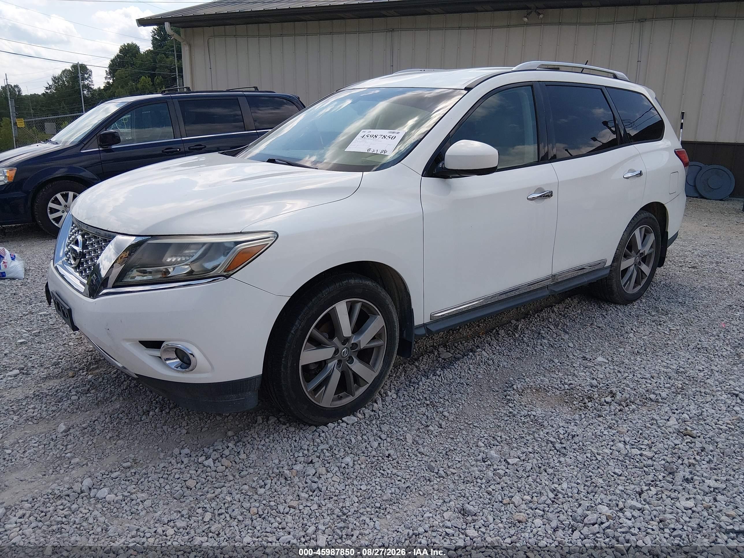 2013 Nissan Pathfinder Platinum White vin: 5N1AR2MM9DC629548