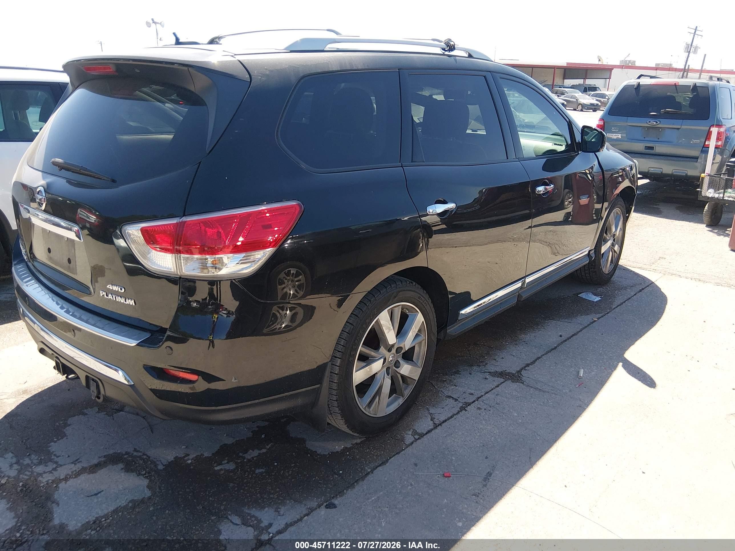 2014 Nissan Pathfinder Platinum Black vin: 5N1AR2MM9EC610550