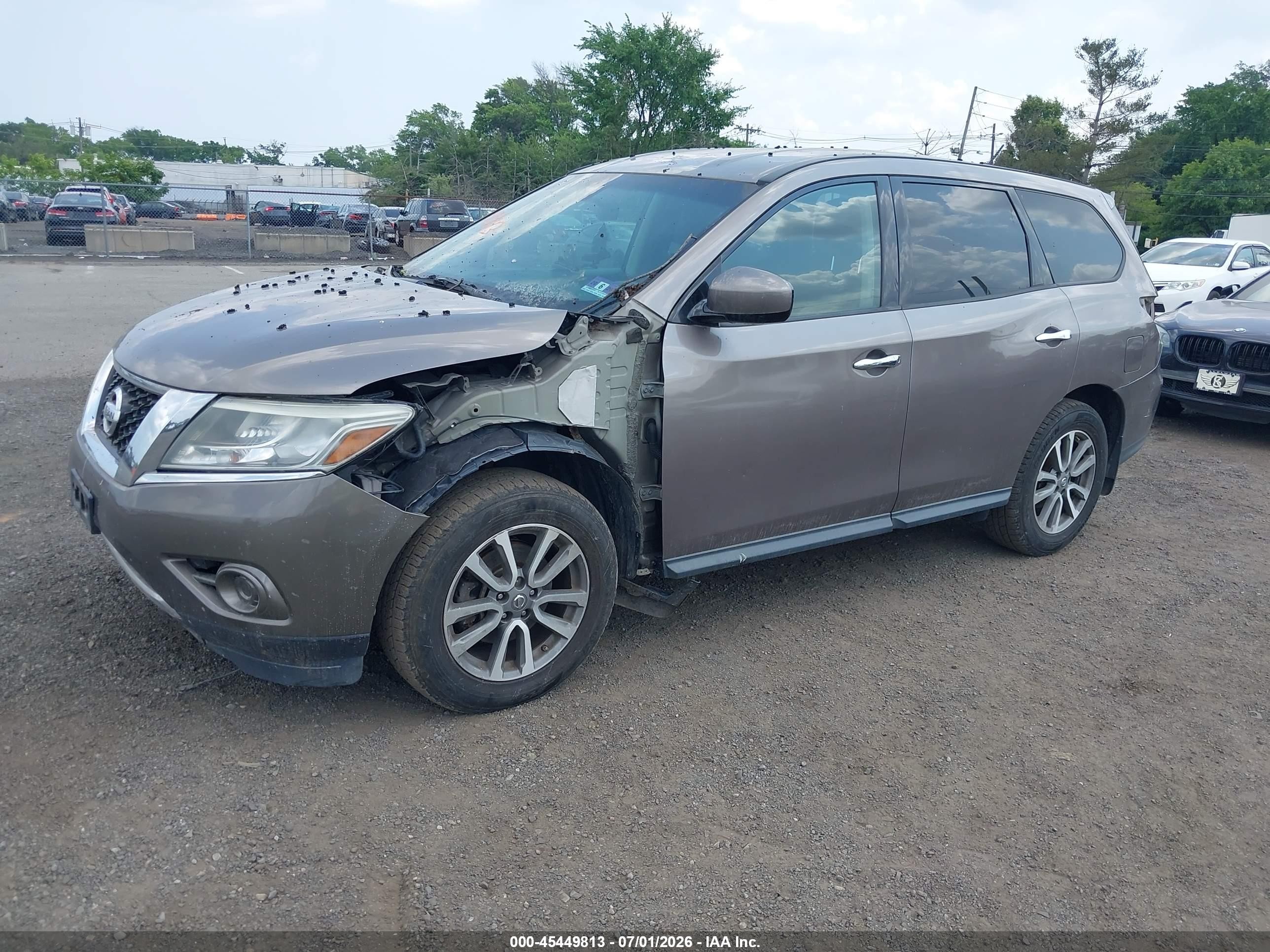 2014 Nissan Pathfinder S Brown vin: 5N1AR2MM9EC615201