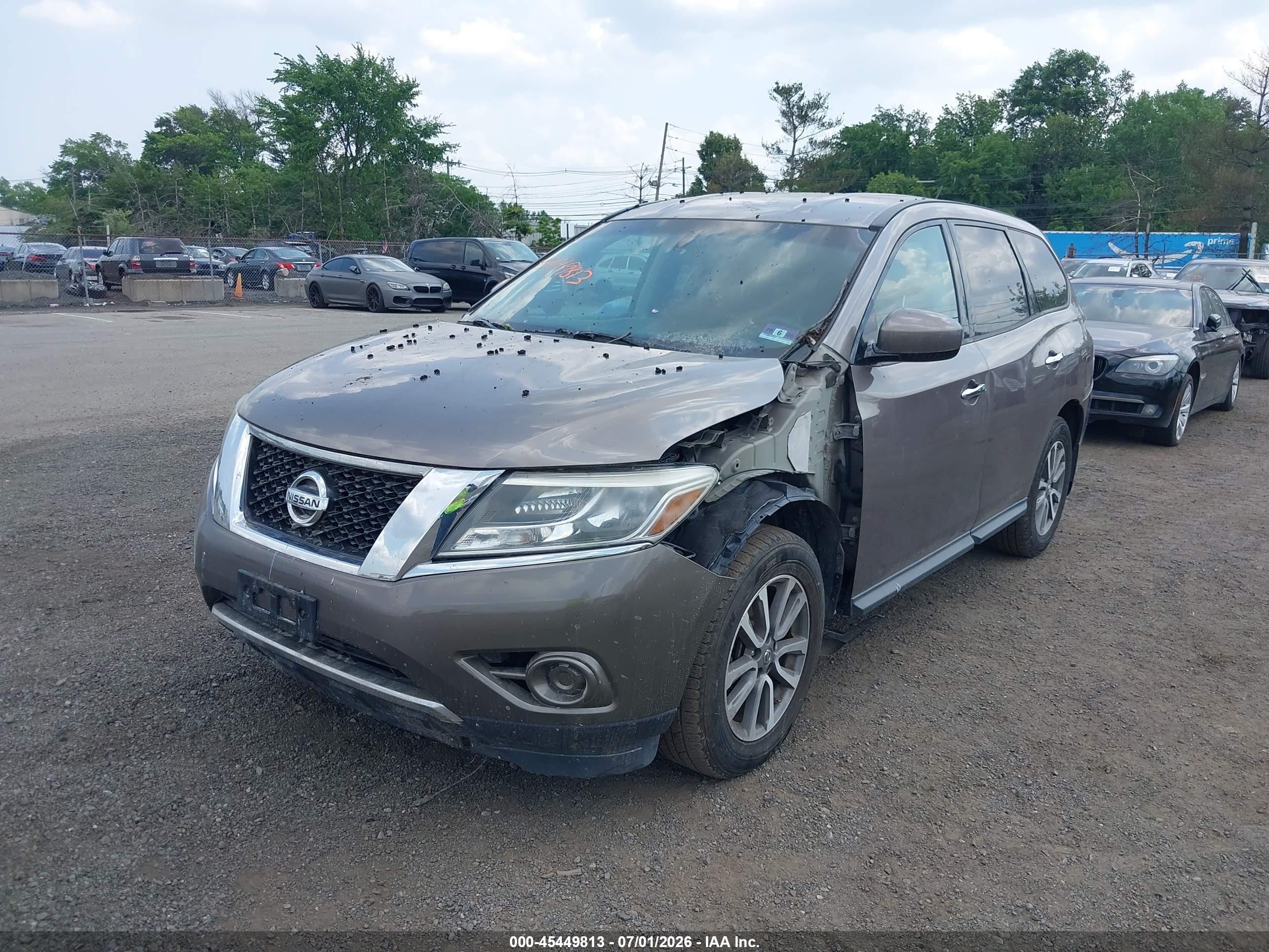 2014 Nissan Pathfinder S Brown vin: 5N1AR2MM9EC615201