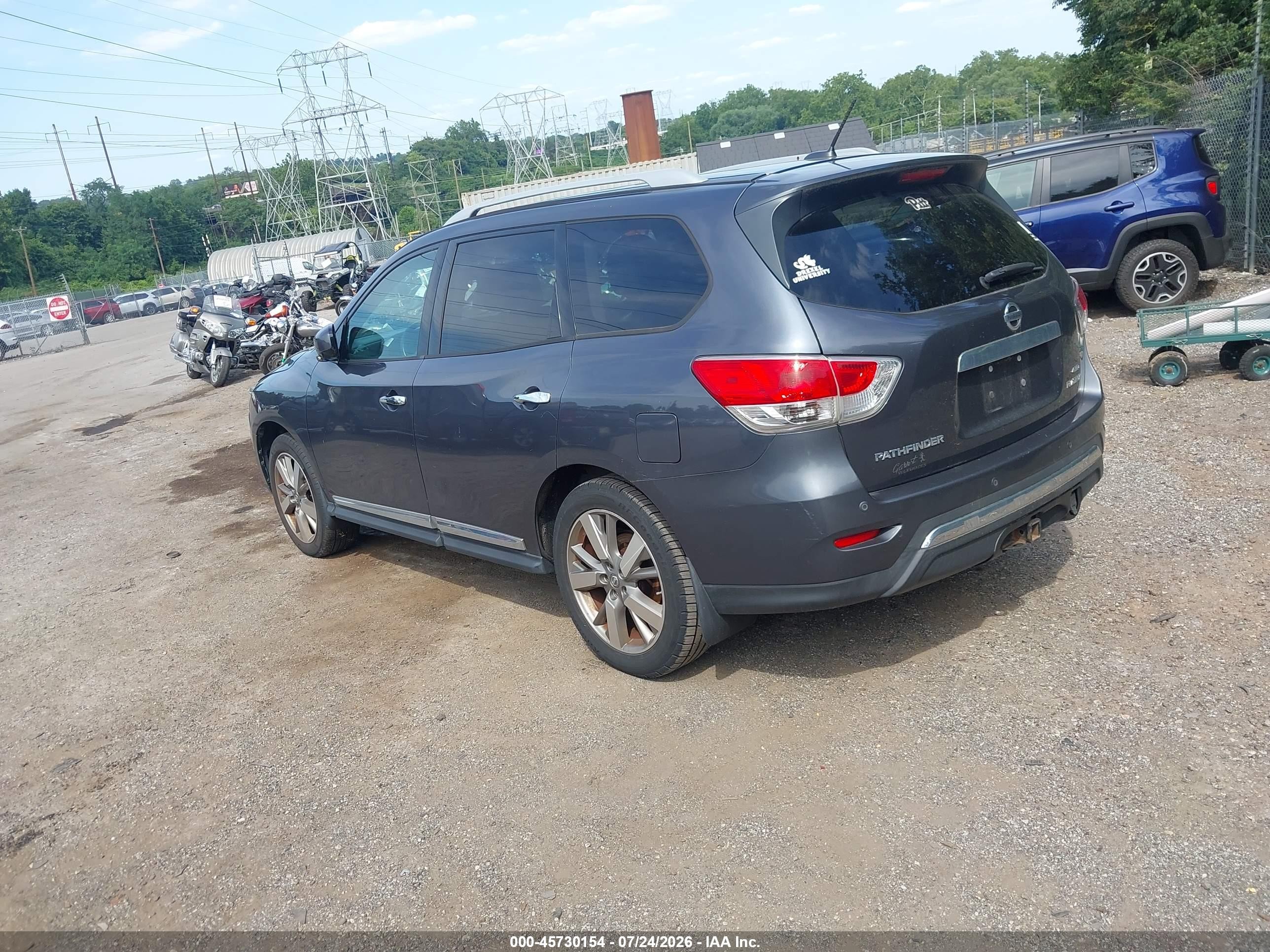 2014 Nissan Pathfinder Platinum Gray vin: 5N1AR2MM9EC625338