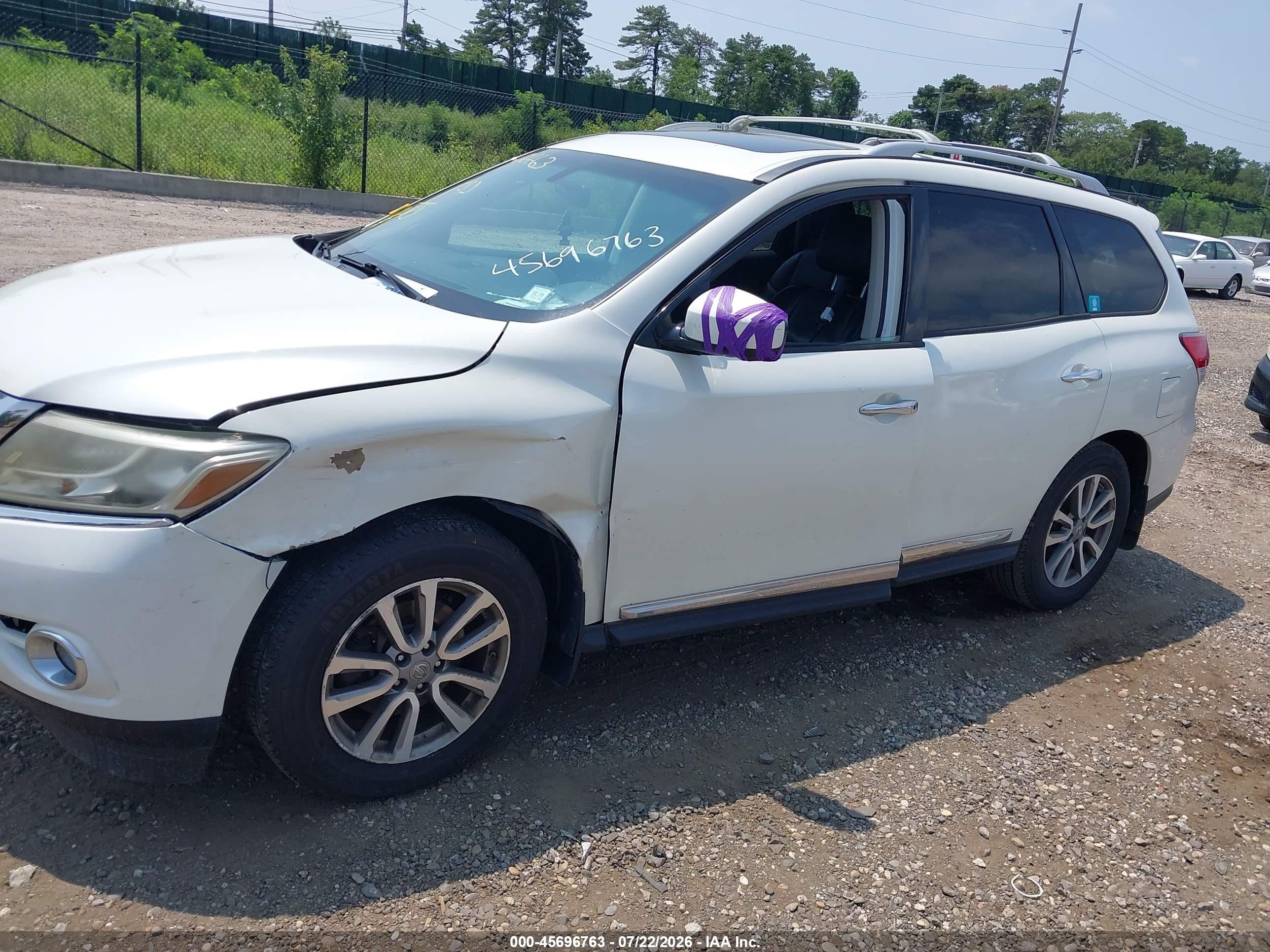 2015 Nissan Pathfinder Sl White vin: 5N1AR2MM9FC616317