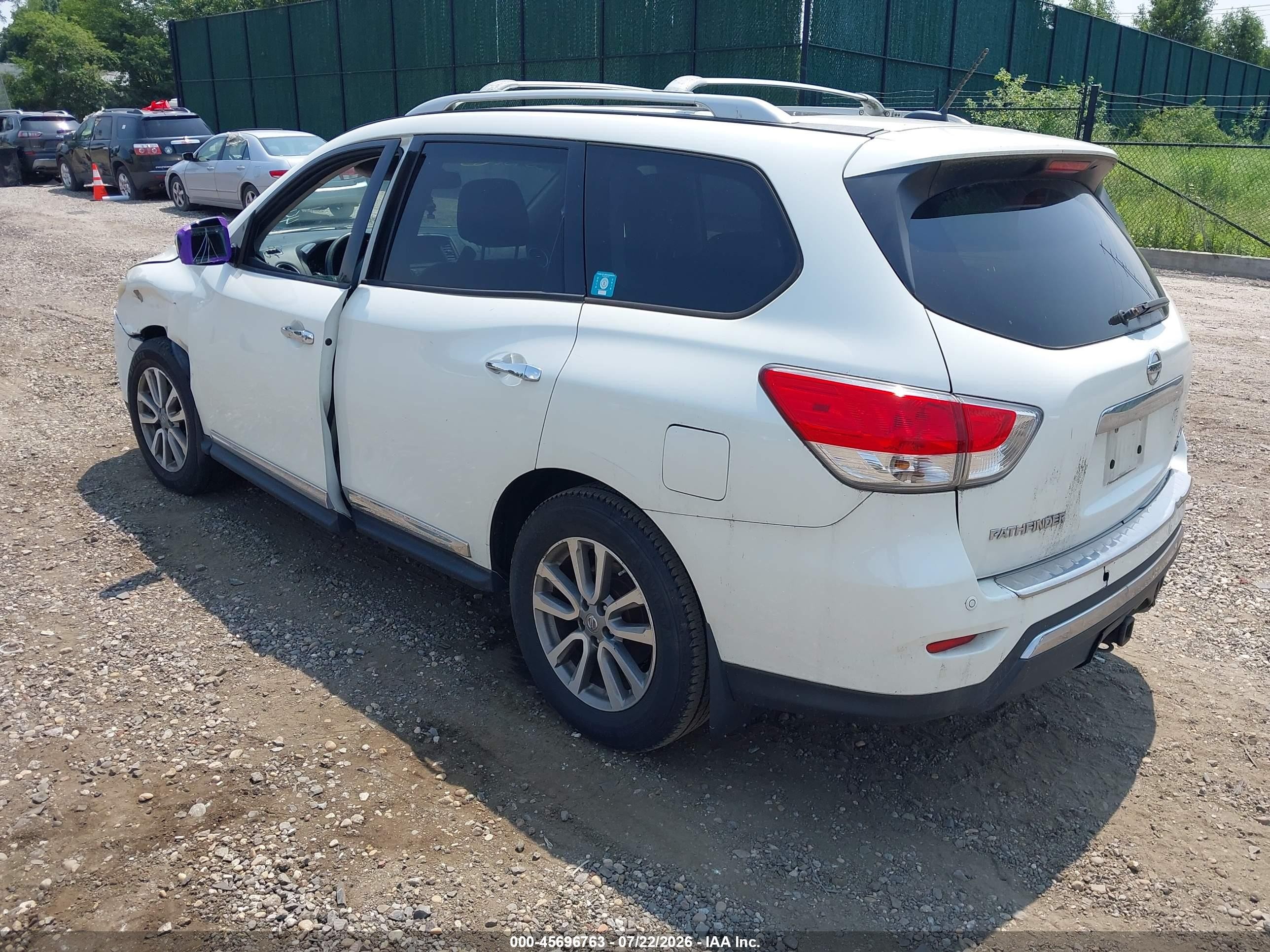 2015 Nissan Pathfinder Sl White vin: 5N1AR2MM9FC616317