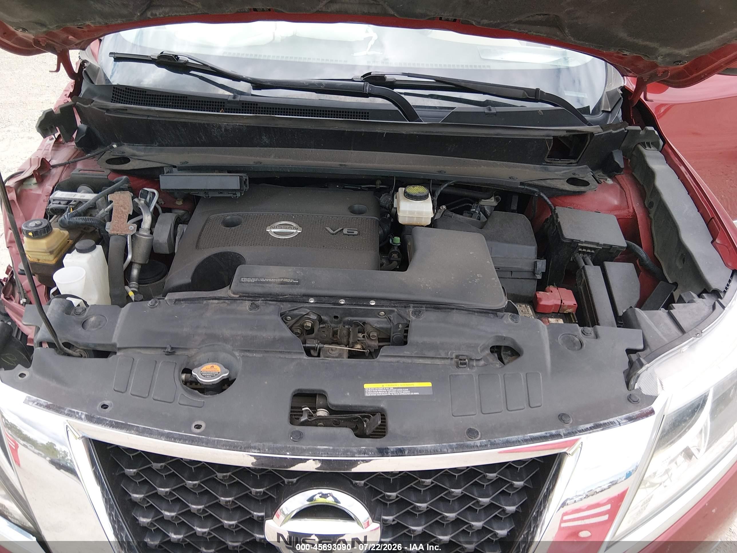 2015 Nissan Pathfinder Sl Red vin: 5N1AR2MM9FC624935