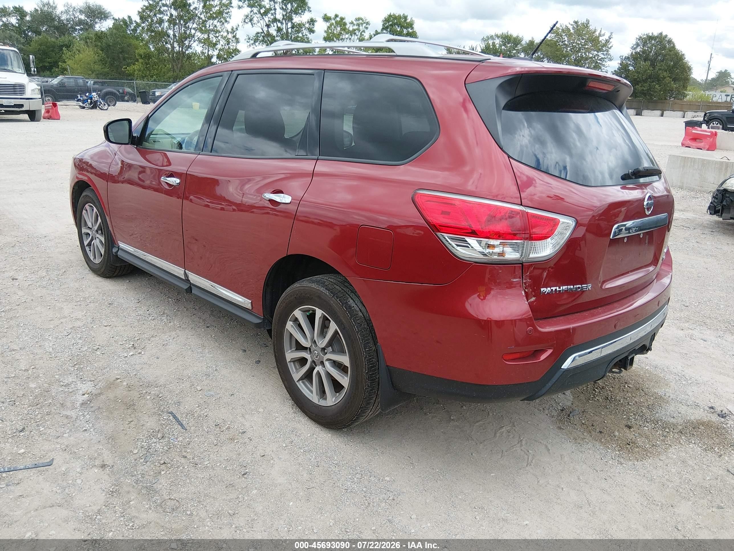 2015 Nissan Pathfinder Sl Red vin: 5N1AR2MM9FC624935