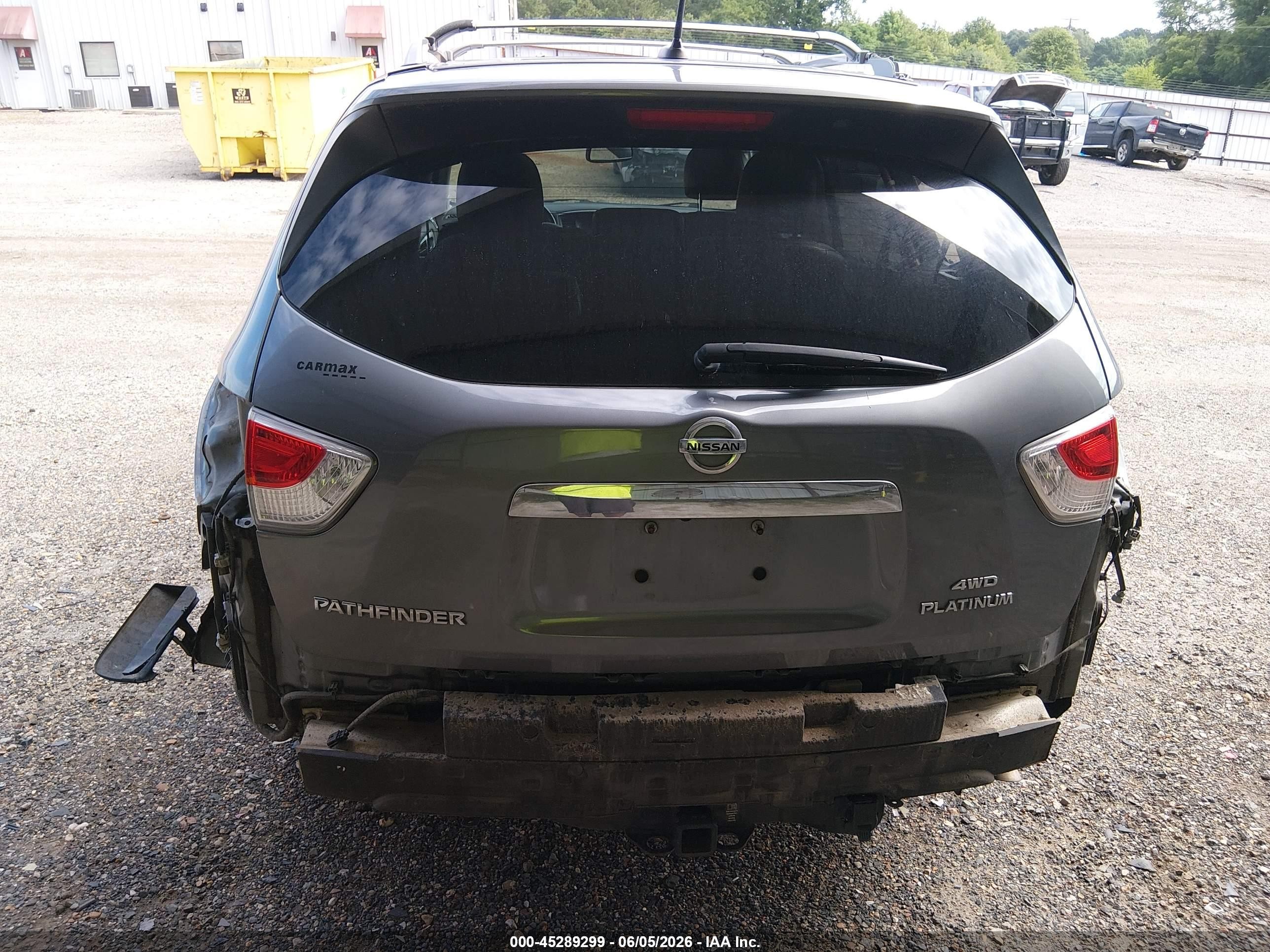 2015 Nissan Pathfinder Platinum/s/sl/sv Gray vin: 5N1AR2MM9FC660365