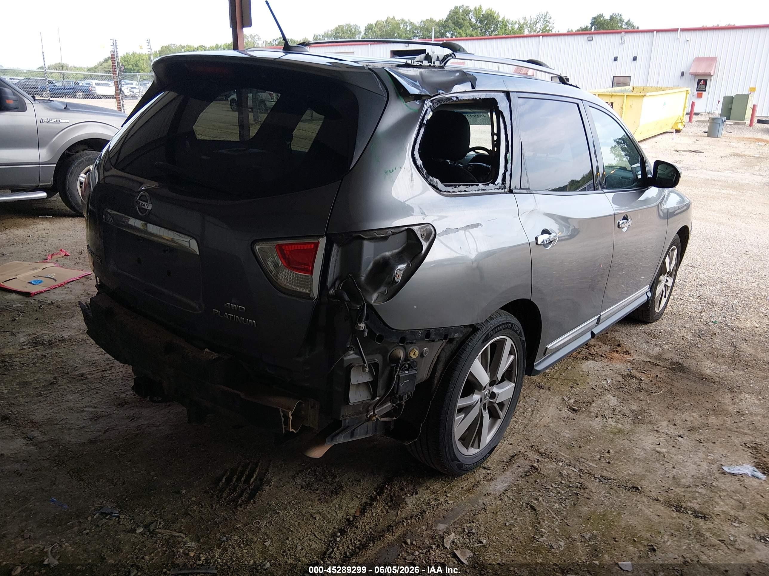 2015 Nissan Pathfinder Platinum/s/sl/sv Gray vin: 5N1AR2MM9FC660365
