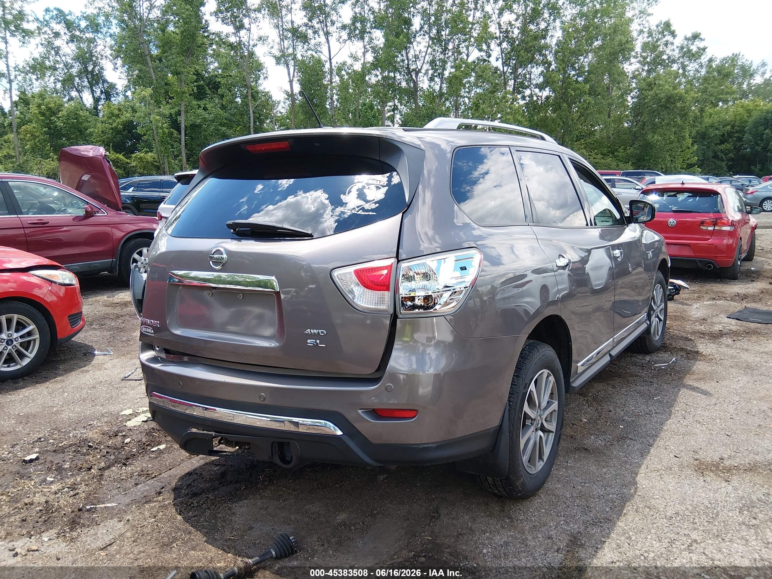 2013 Nissan Pathfinder Sl Gray vin: 5N1AR2MMXDC624505
