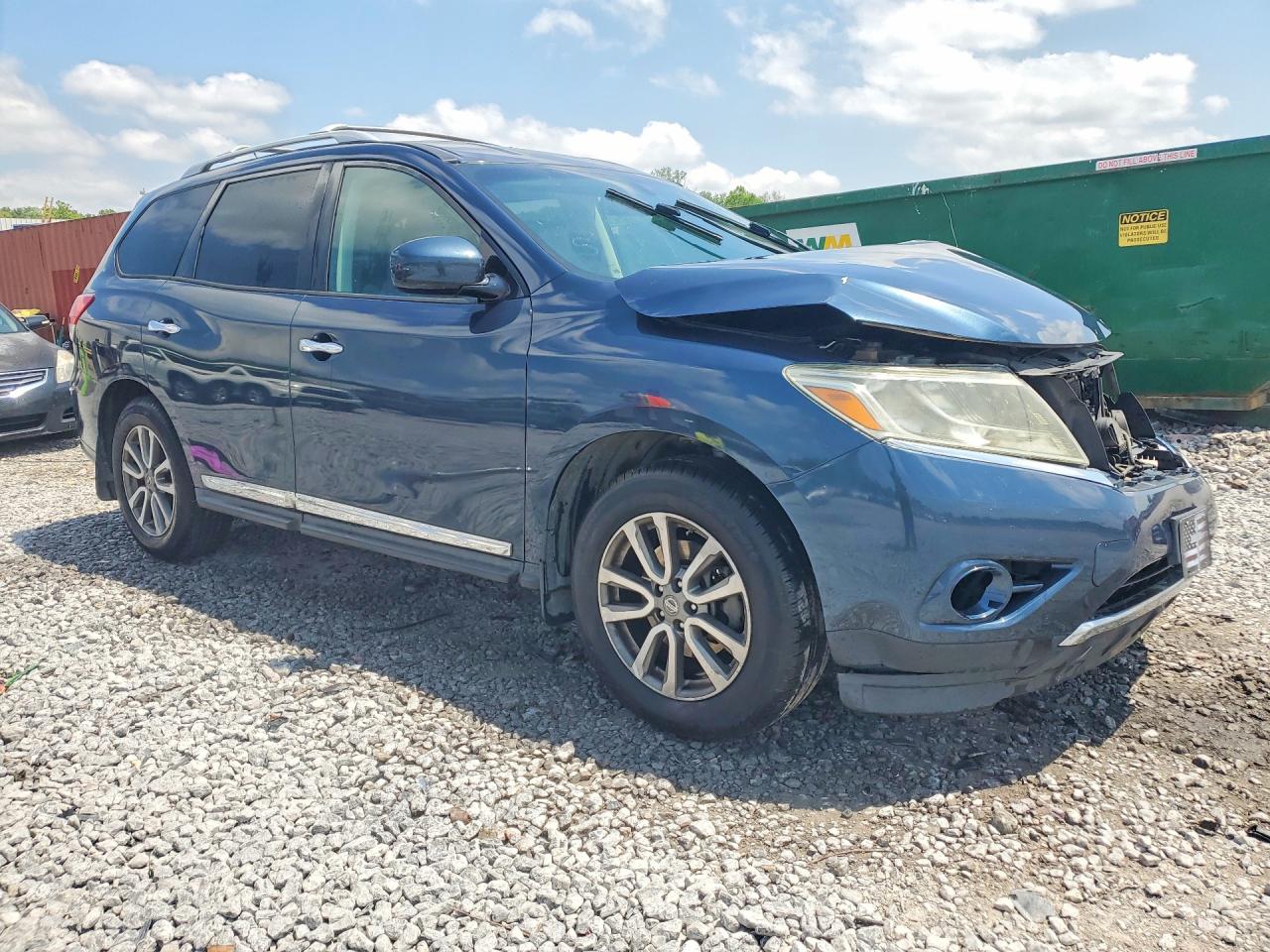 2013 Nissan Pathfinder S Синий vin: 5N1AR2MMXDC626951