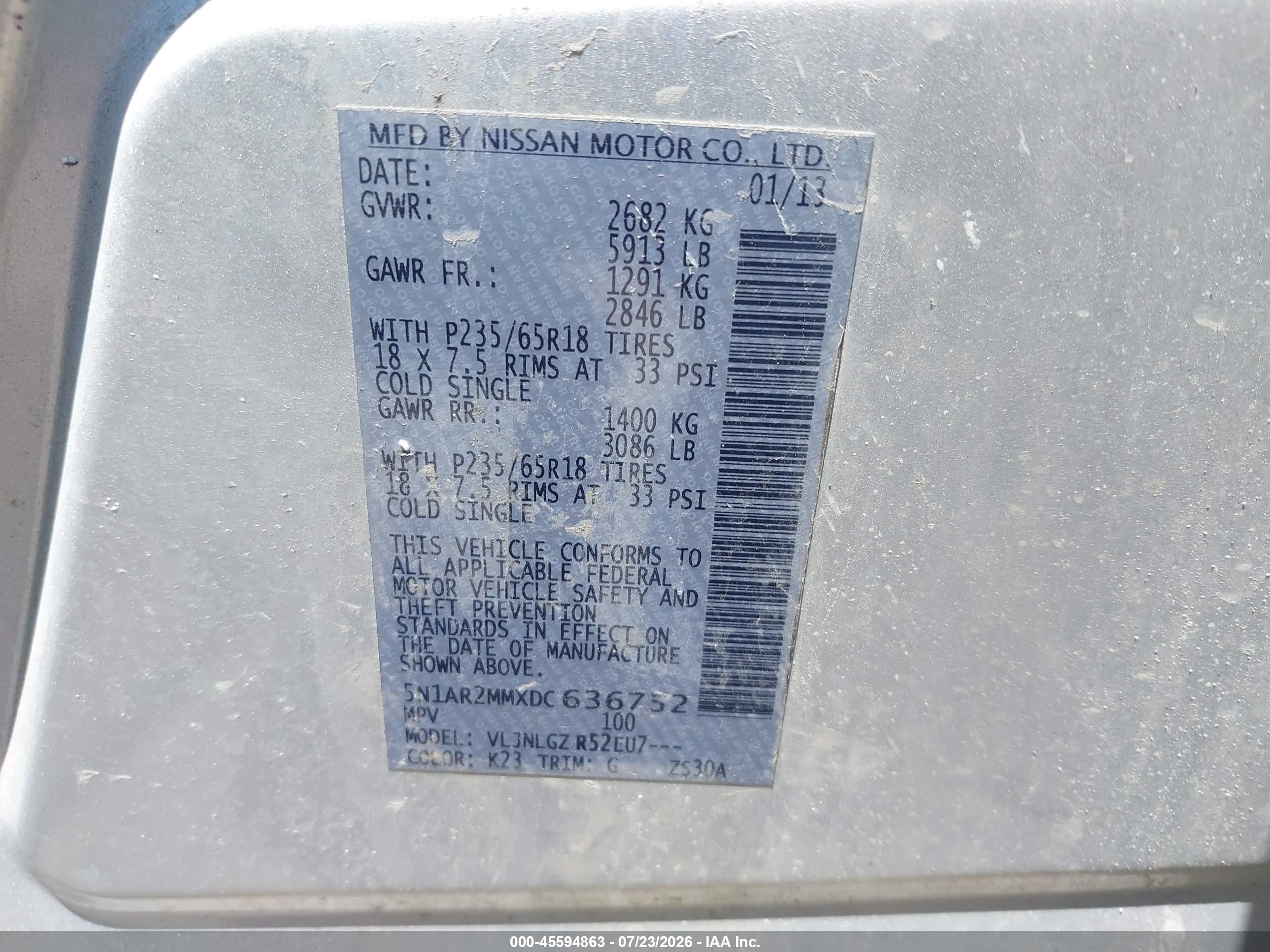 2013 Nissan Pathfinder Sl Silver vin: 5N1AR2MMXDC636752