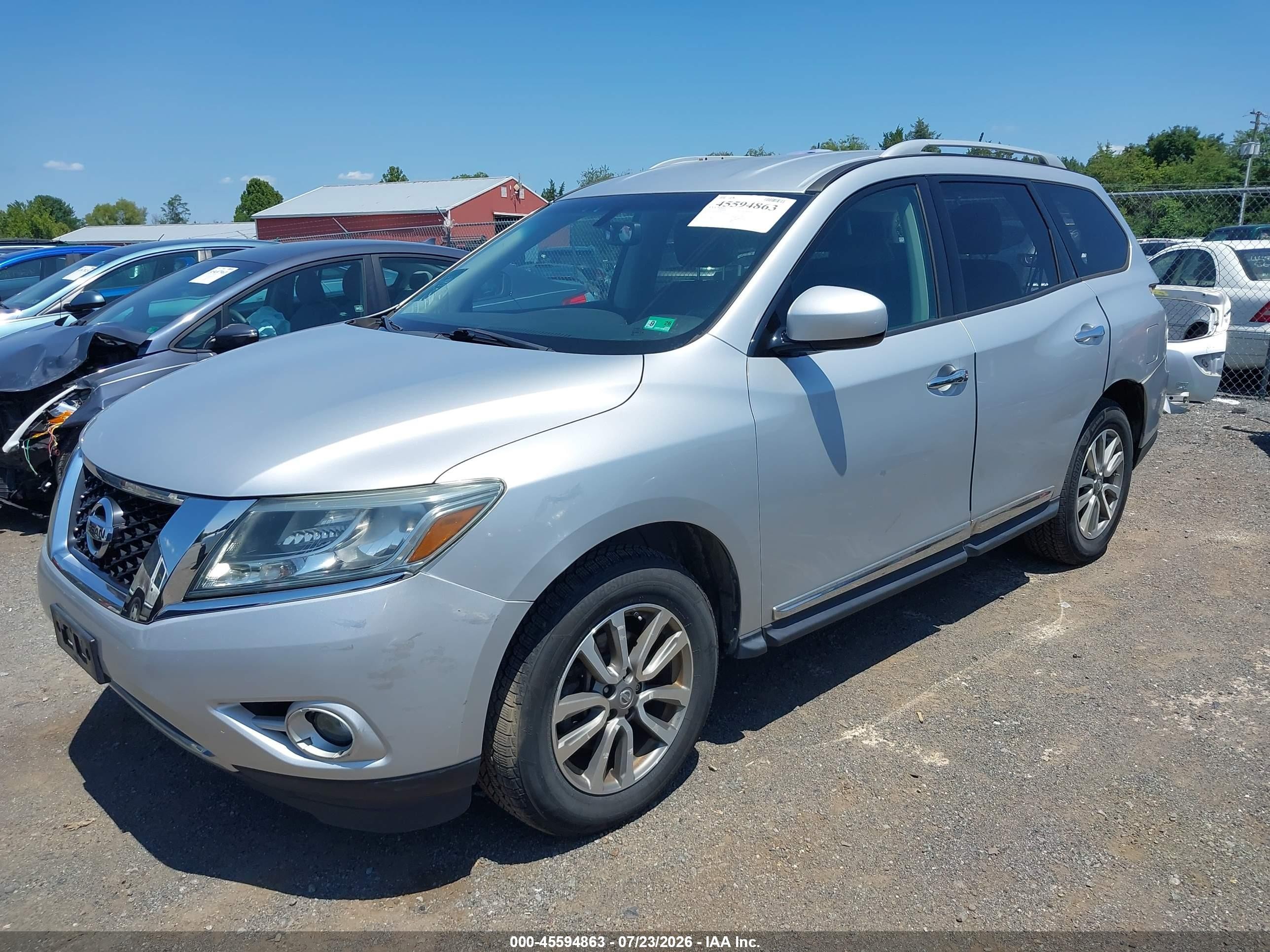 2013 Nissan Pathfinder Sl Silver vin: 5N1AR2MMXDC636752