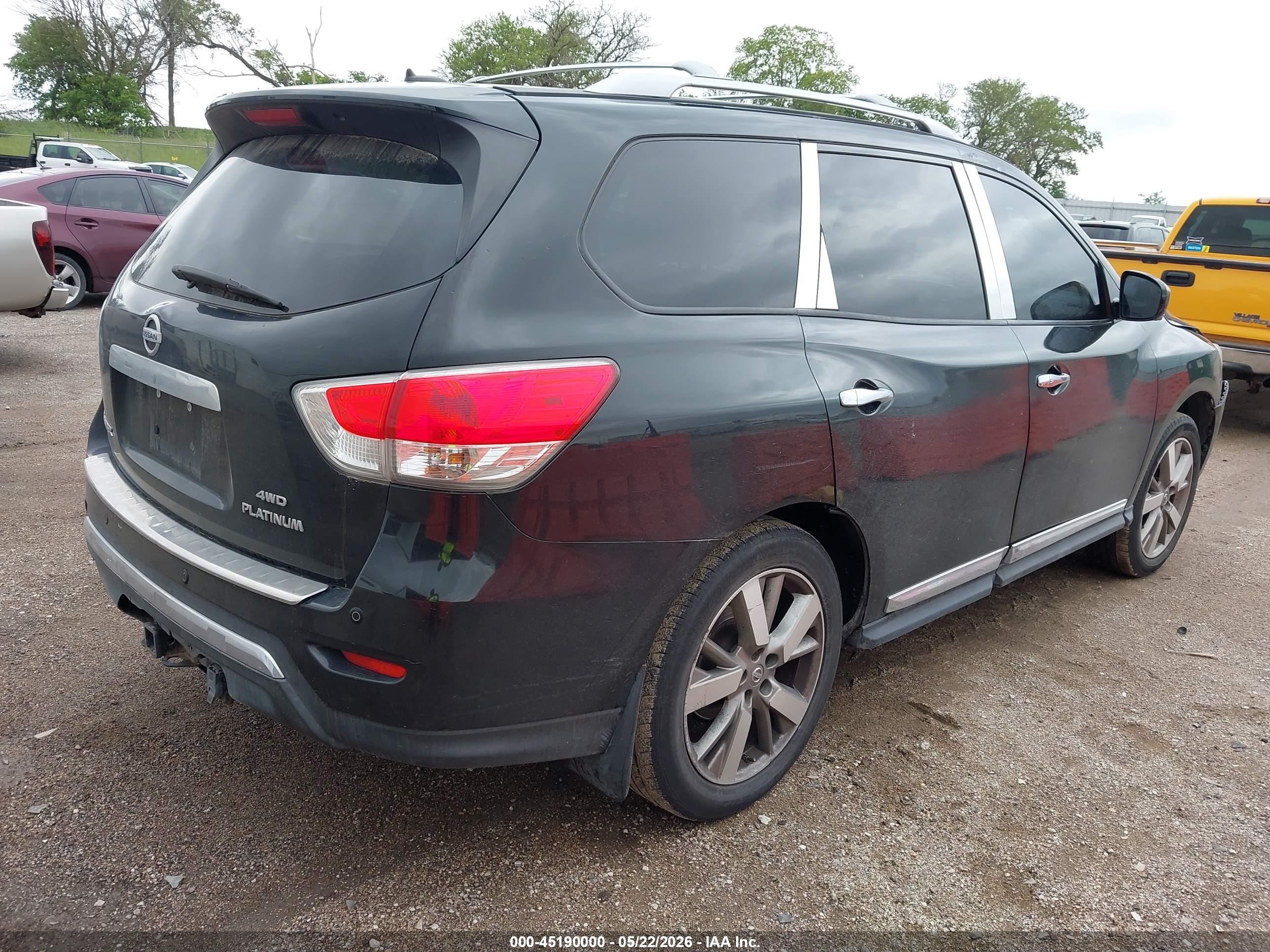 2013 Nissan Pathfinder Platinum Black vin: 5N1AR2MMXDC638162