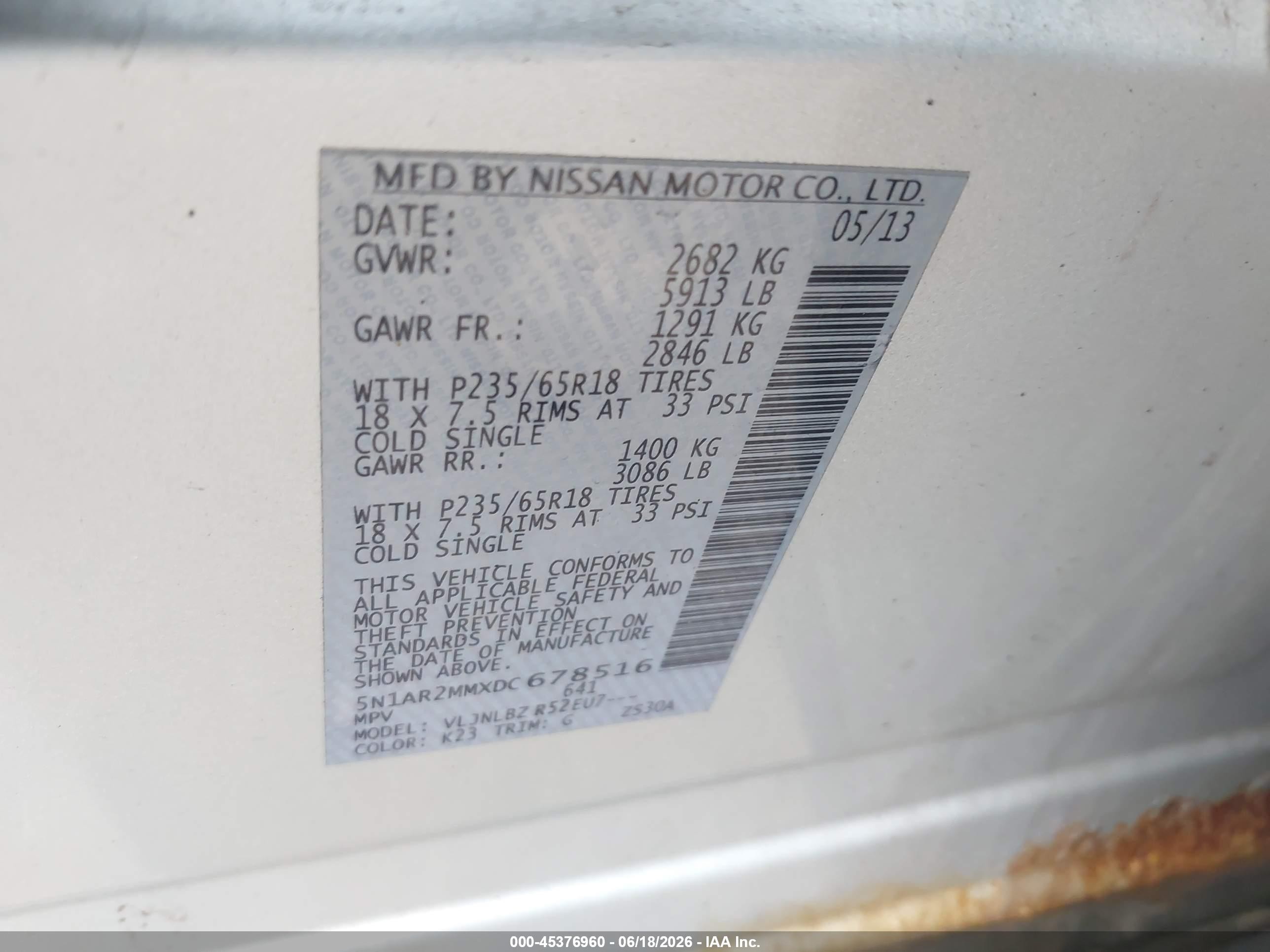 2013 Nissan Pathfinder S Silver vin: 5N1AR2MMXDC678516