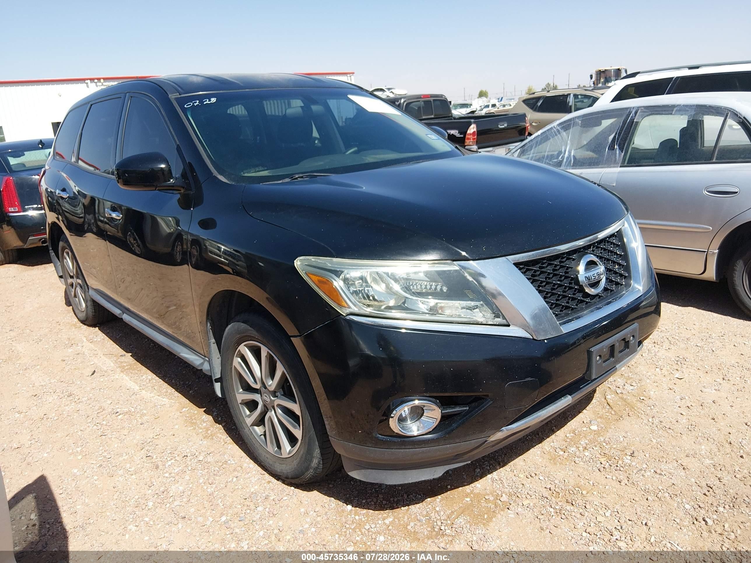 2014 Nissan Pathfinder S Black vin: 5N1AR2MMXEC602019