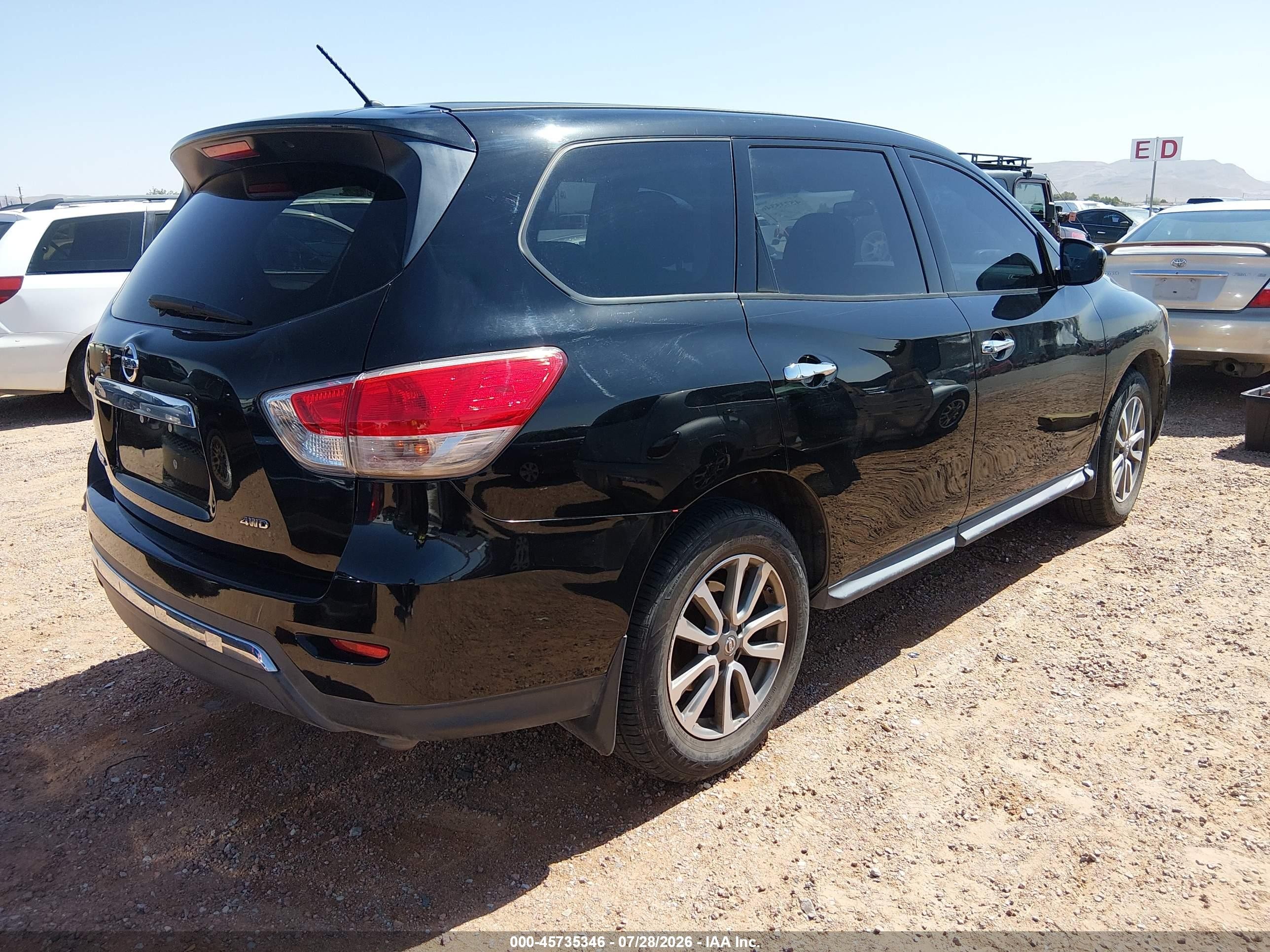 2014 Nissan Pathfinder S Black vin: 5N1AR2MMXEC602019