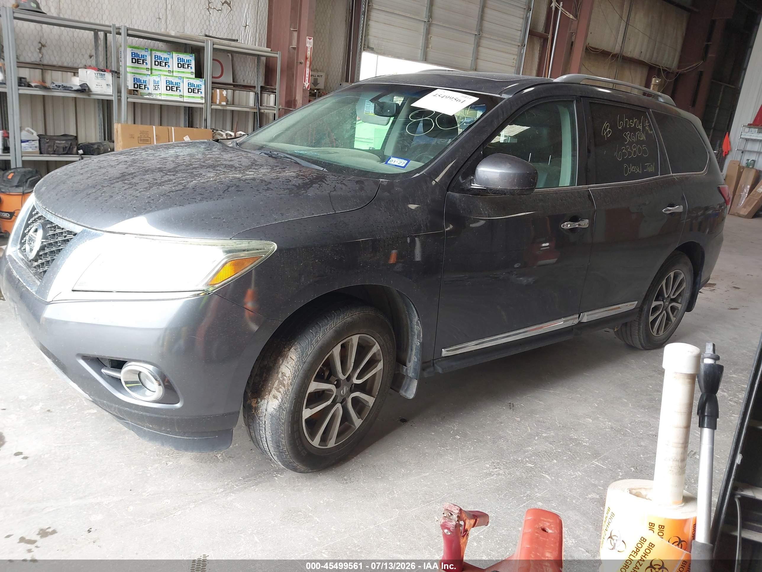 2014 Nissan Pathfinder Sl Gray vin: 5N1AR2MMXEC633805