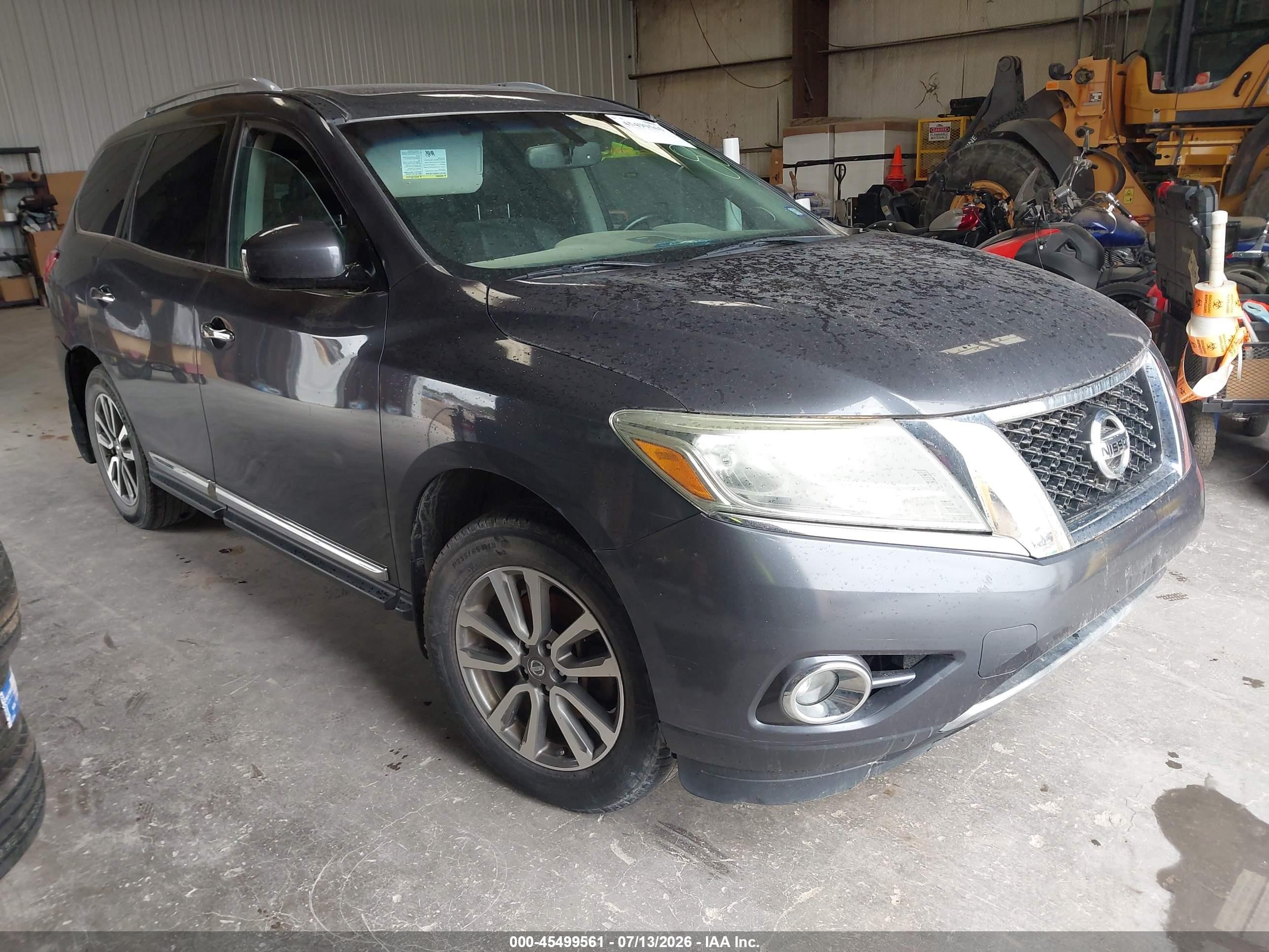 2014 Nissan Pathfinder Sl Gray vin: 5N1AR2MMXEC633805