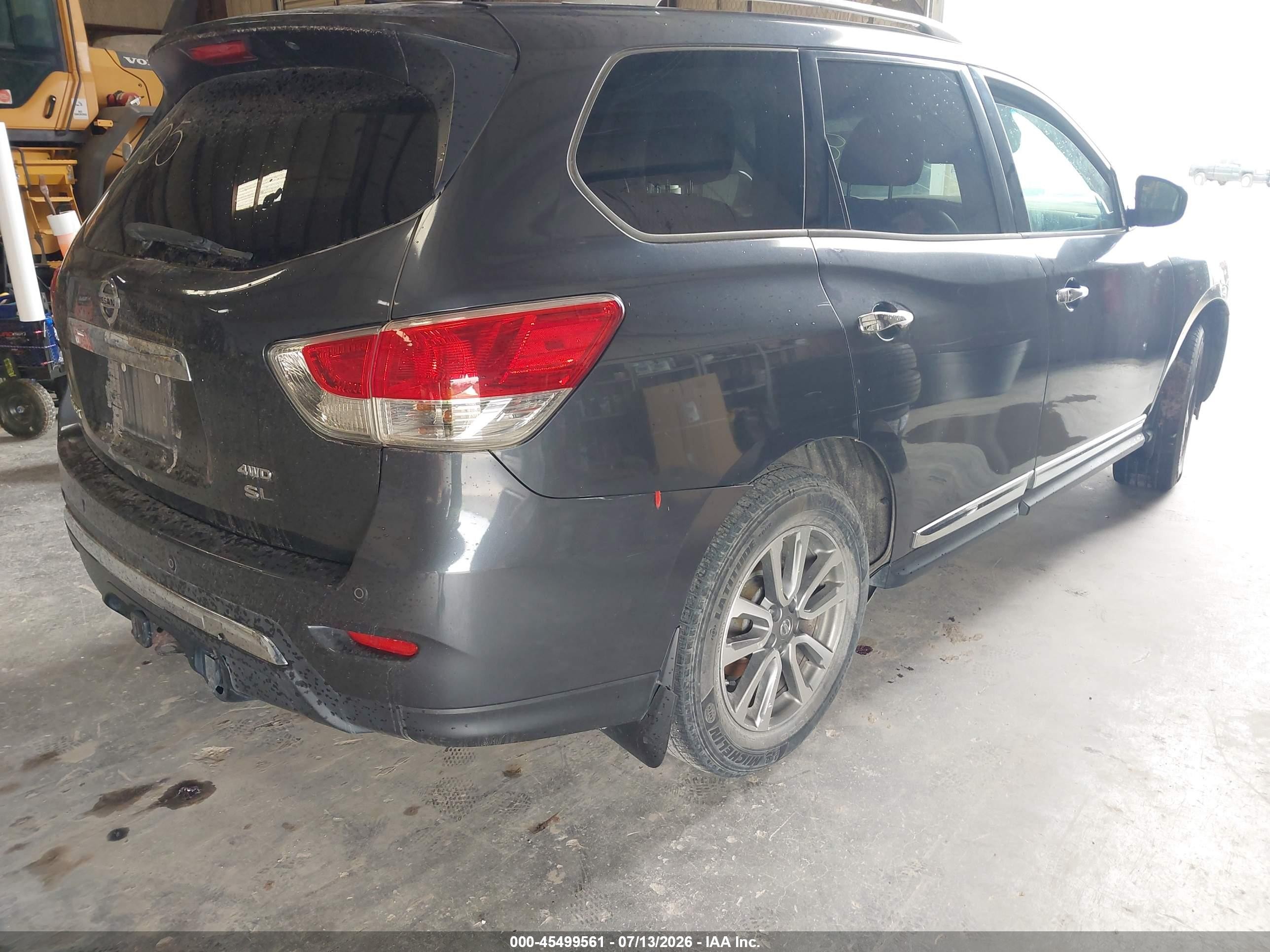 2014 Nissan Pathfinder Sl Gray vin: 5N1AR2MMXEC633805